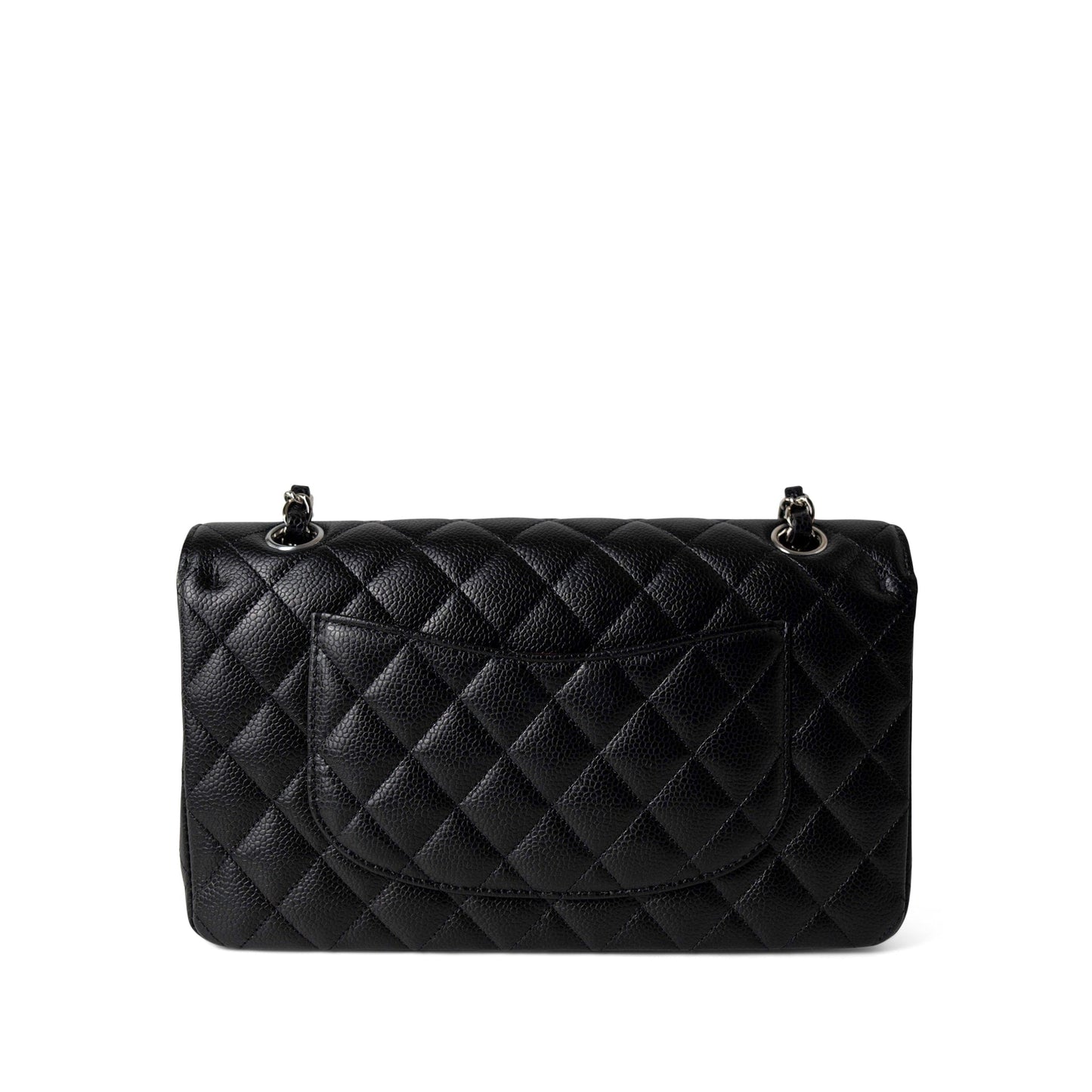 Black Caviar Quilted Classic Flap Medium Silver Hardware