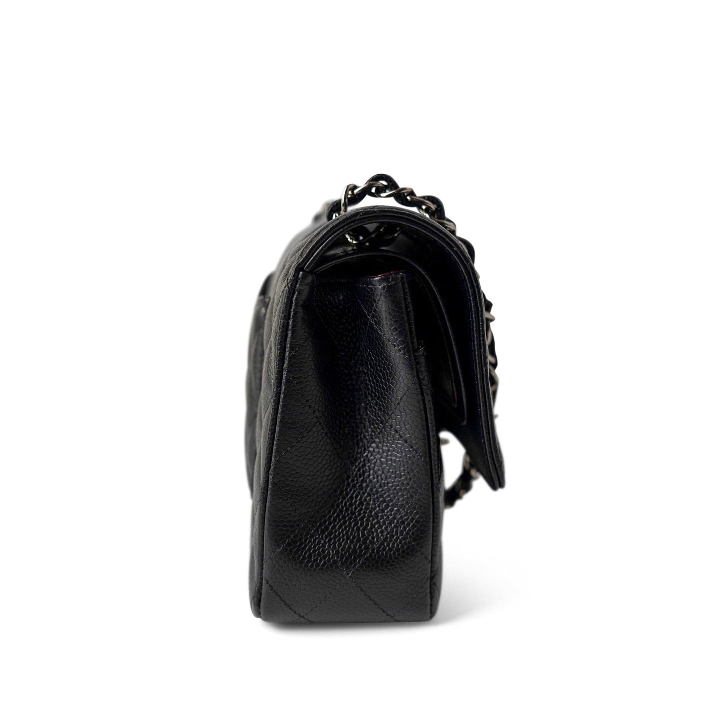 Black Caviar Quilted Classic Flap Medium Silver Hardware