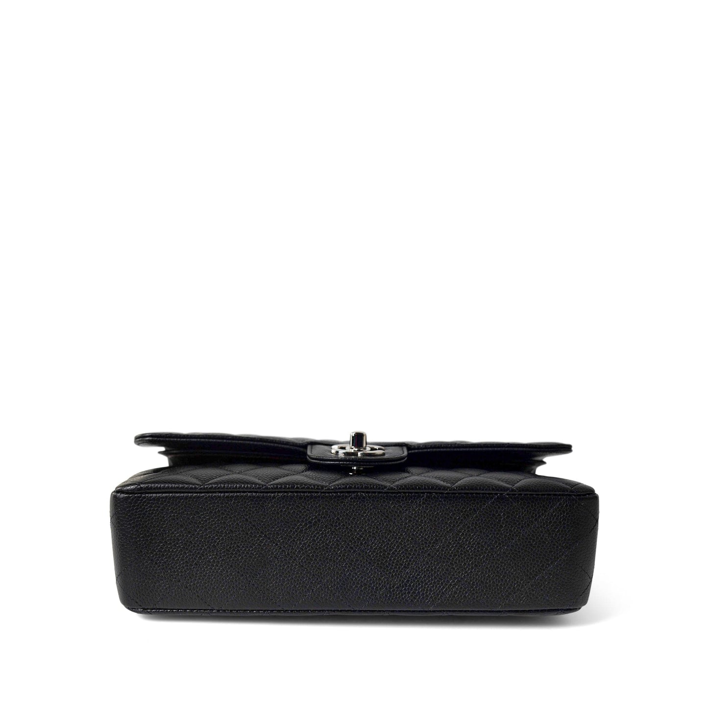 Black Caviar Quilted Classic Flap Medium Silver Hardware
