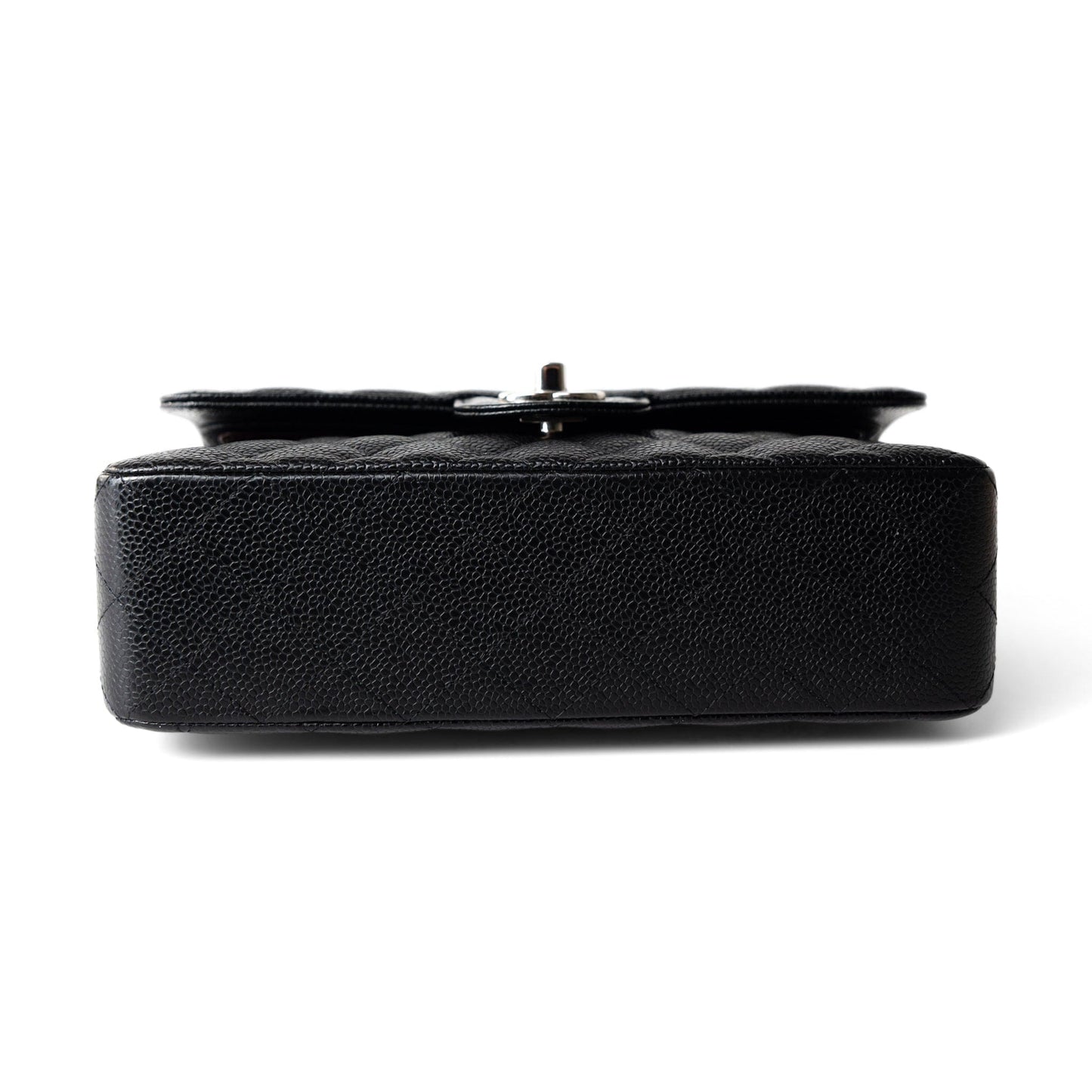 Black Caviar Quilted Classic Flap Small Silver Hardware