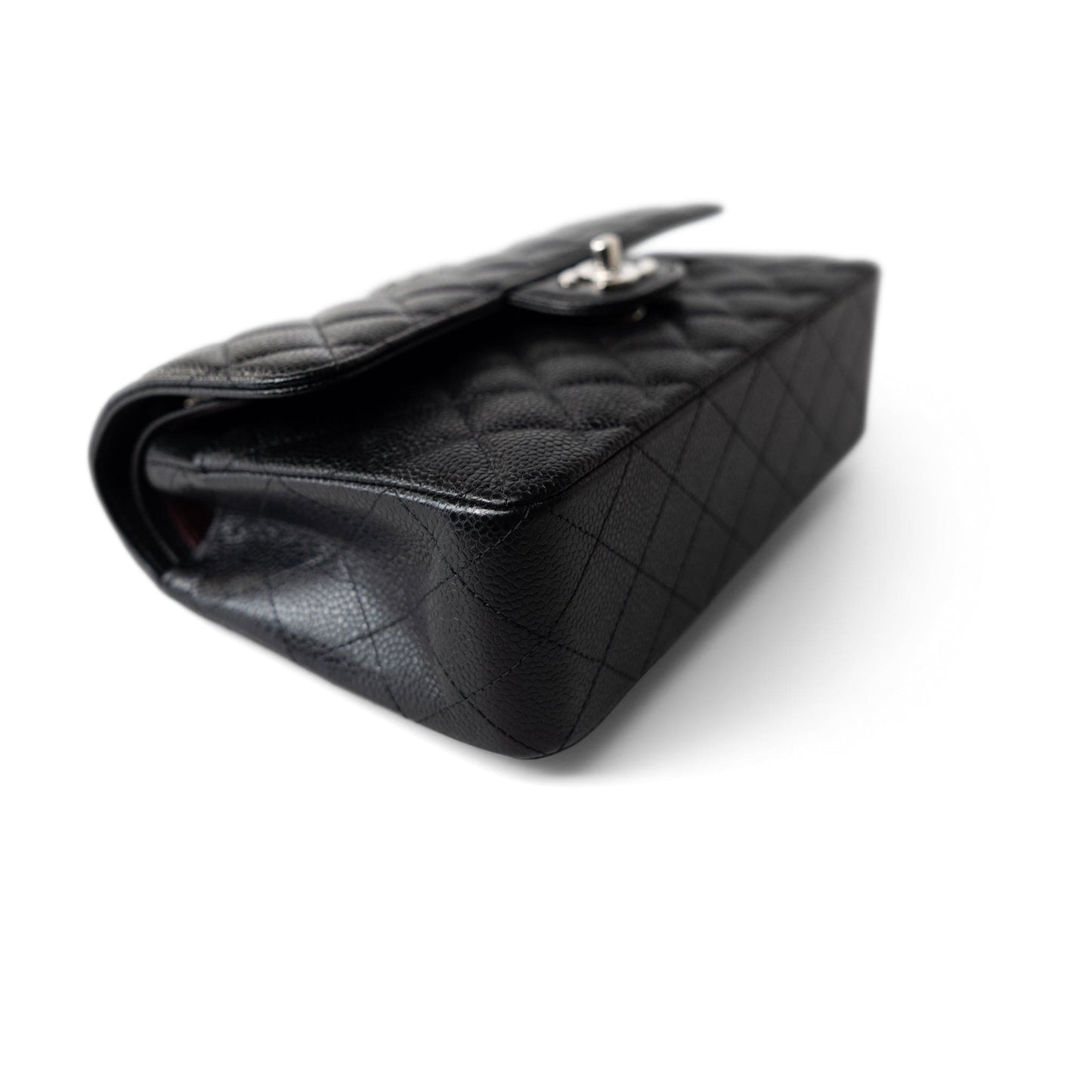 Black Caviar Quilted Classic Flap Small Silver Hardware