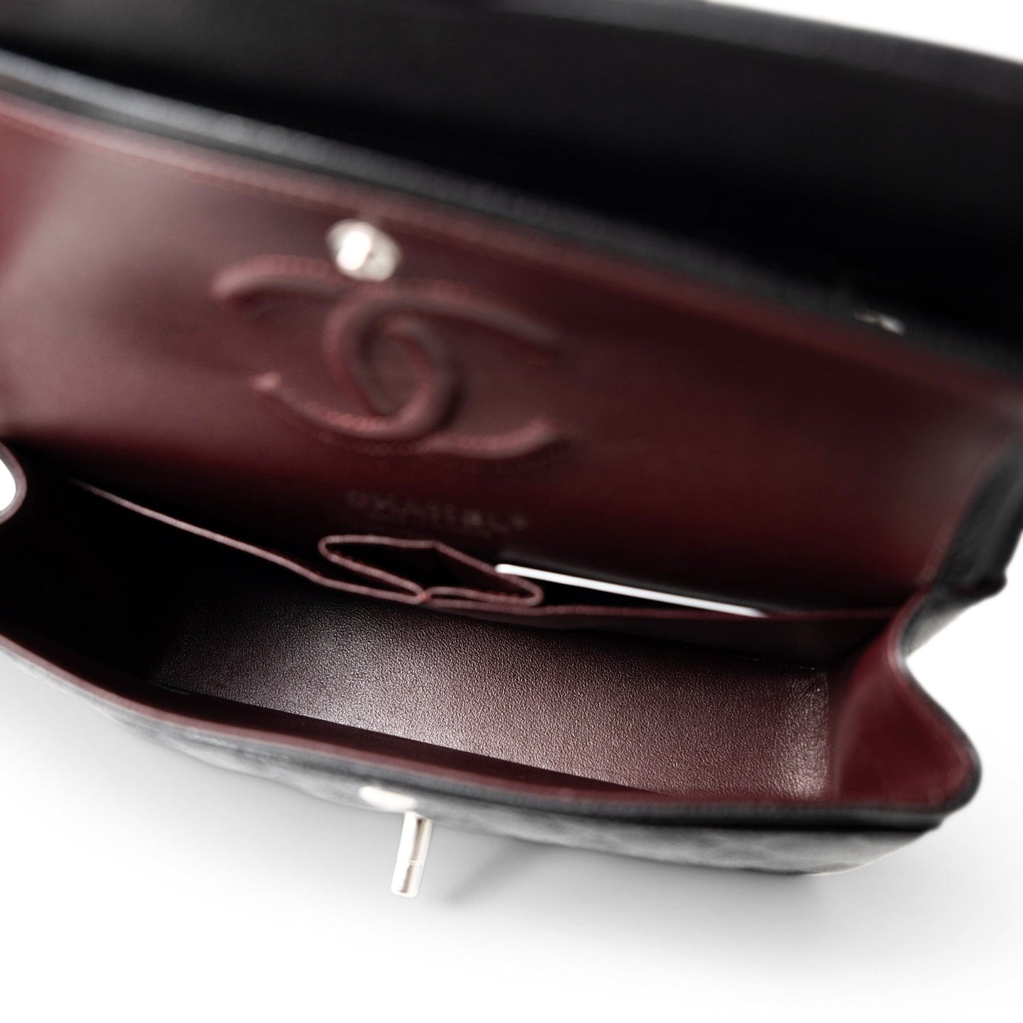 Black Caviar Quilted Classic Flap Small Silver Hardware