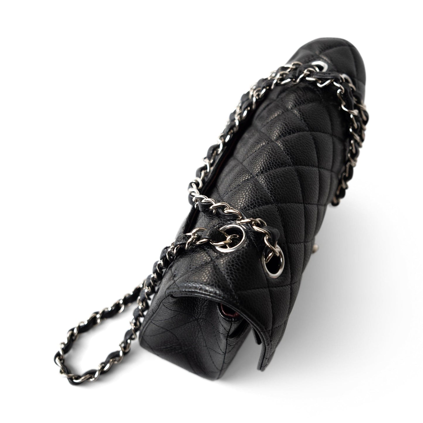 Black Caviar Quilted Classic Flap Small Silver Hardware