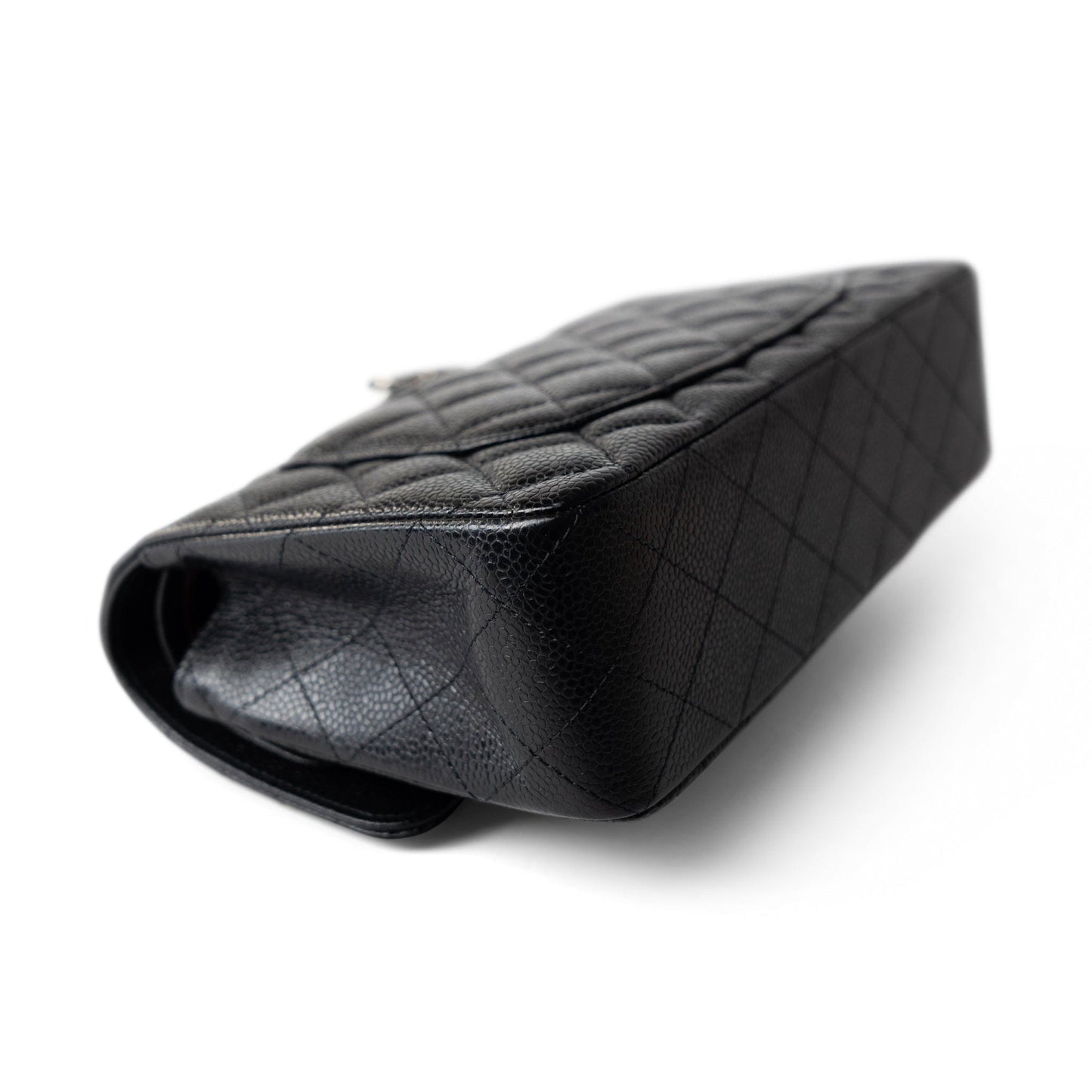 Black Caviar Quilted Classic Flap Small Silver Hardware