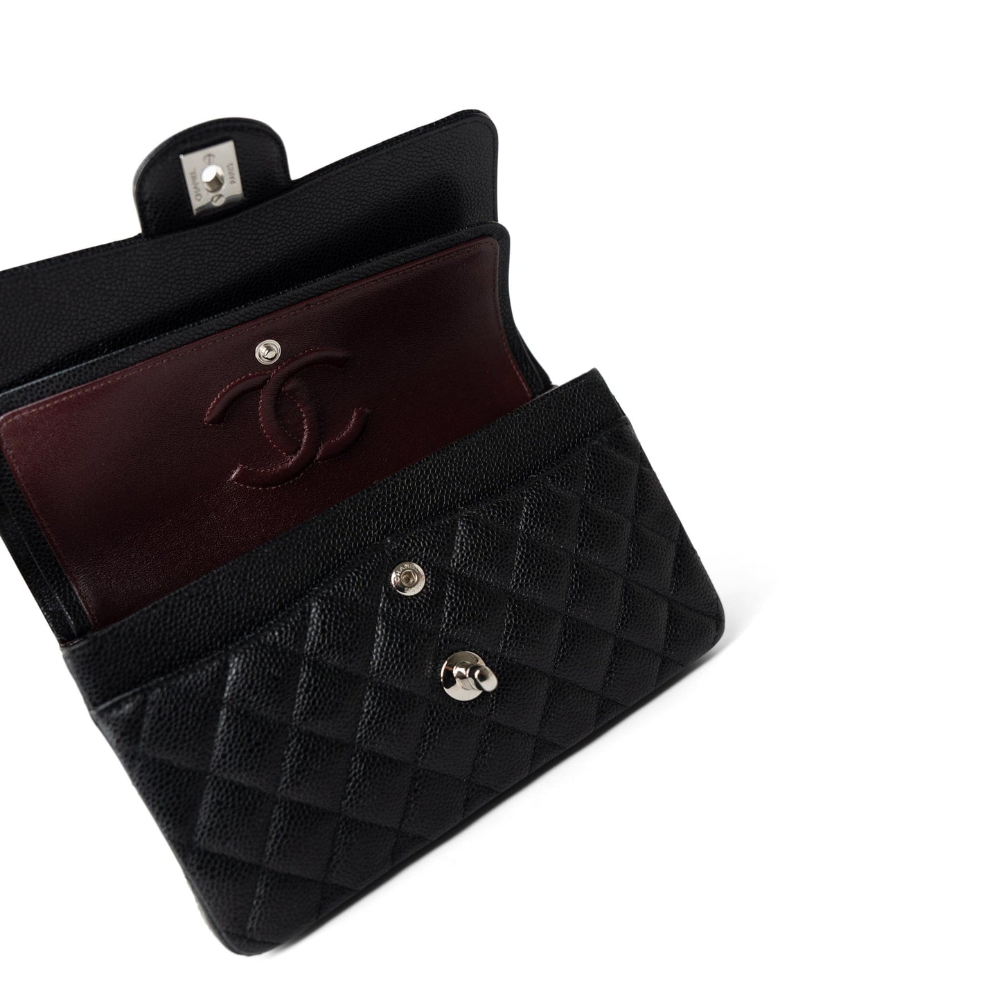 Black Caviar Quilted Classic Flap Small Silver Hardware