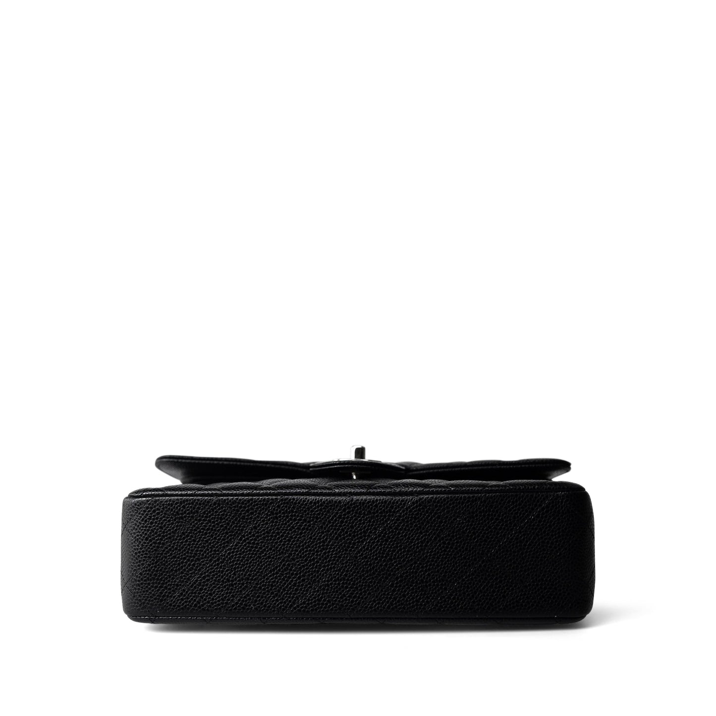 Black Caviar Quilted Medium Classic Flap Silver Hardware