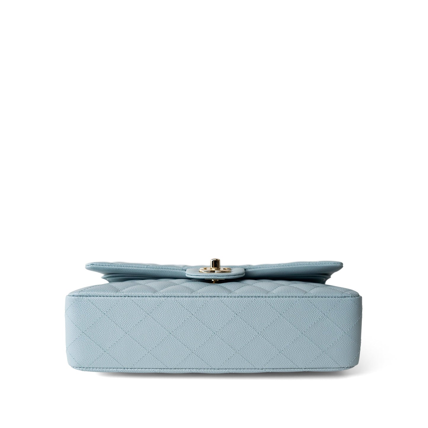 22P Light Blue Caviar Quilted Classic Flap Medium Light Gold Hardware