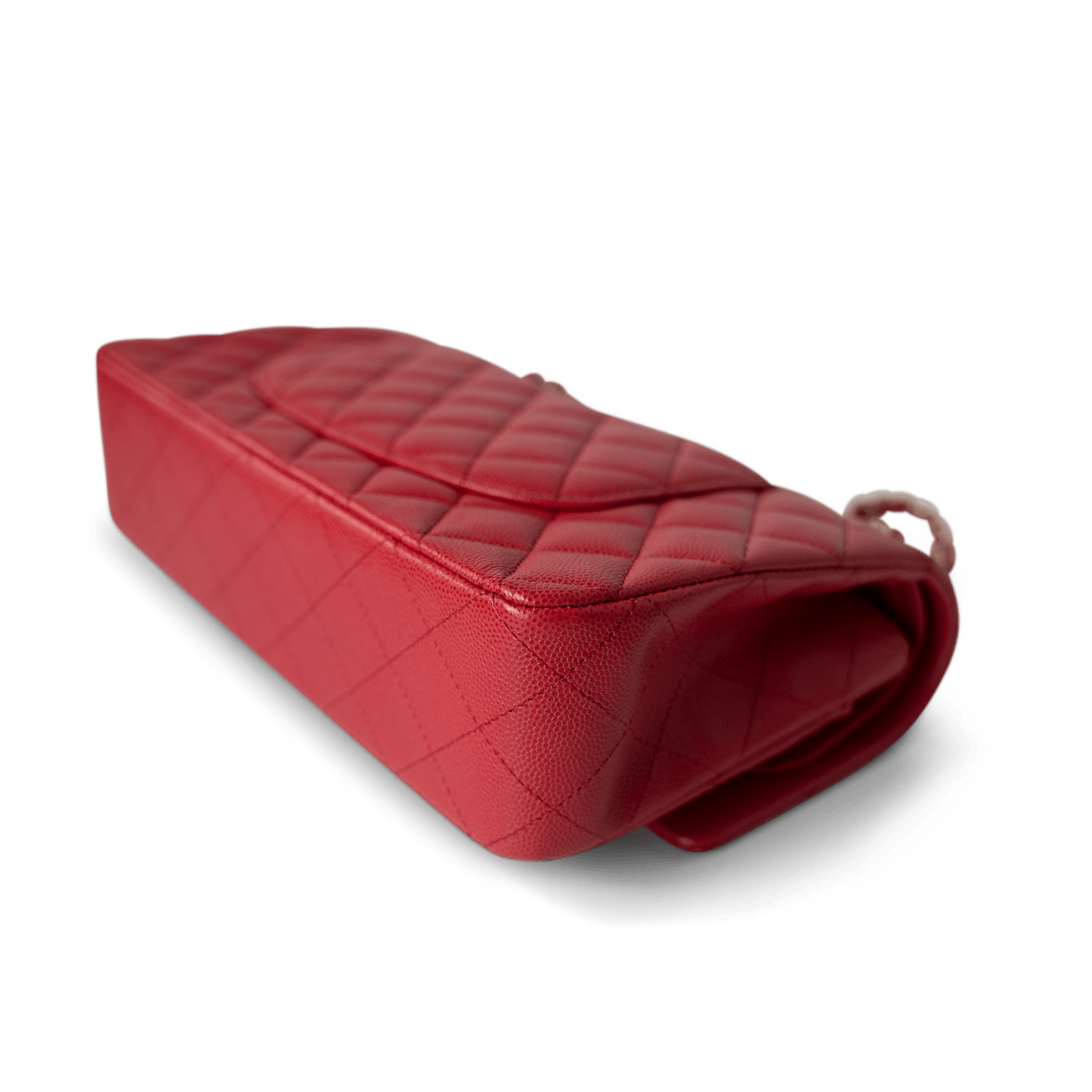 Red Caviar Quilted Classic Flap Medium Light Gold Hardware