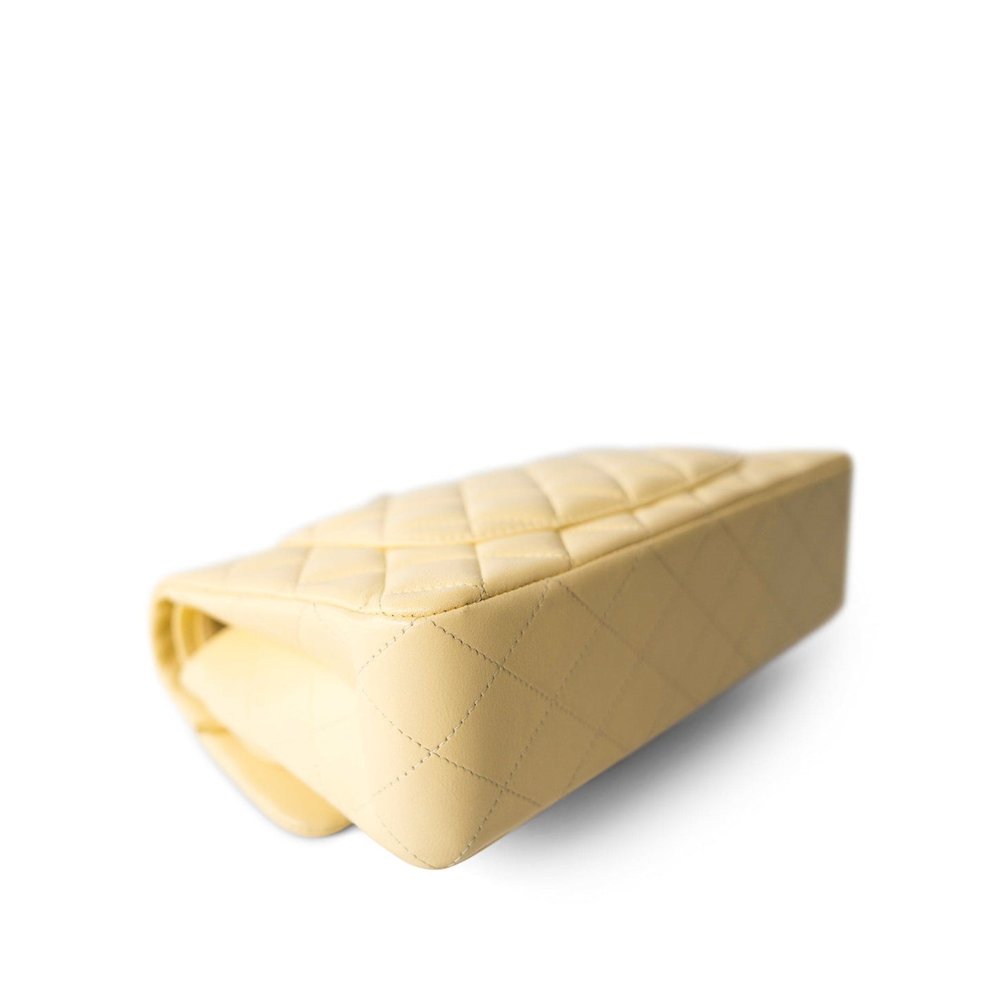 21C Yellow Lambskin Quilted Classic Flap Small Light Gold Hardware