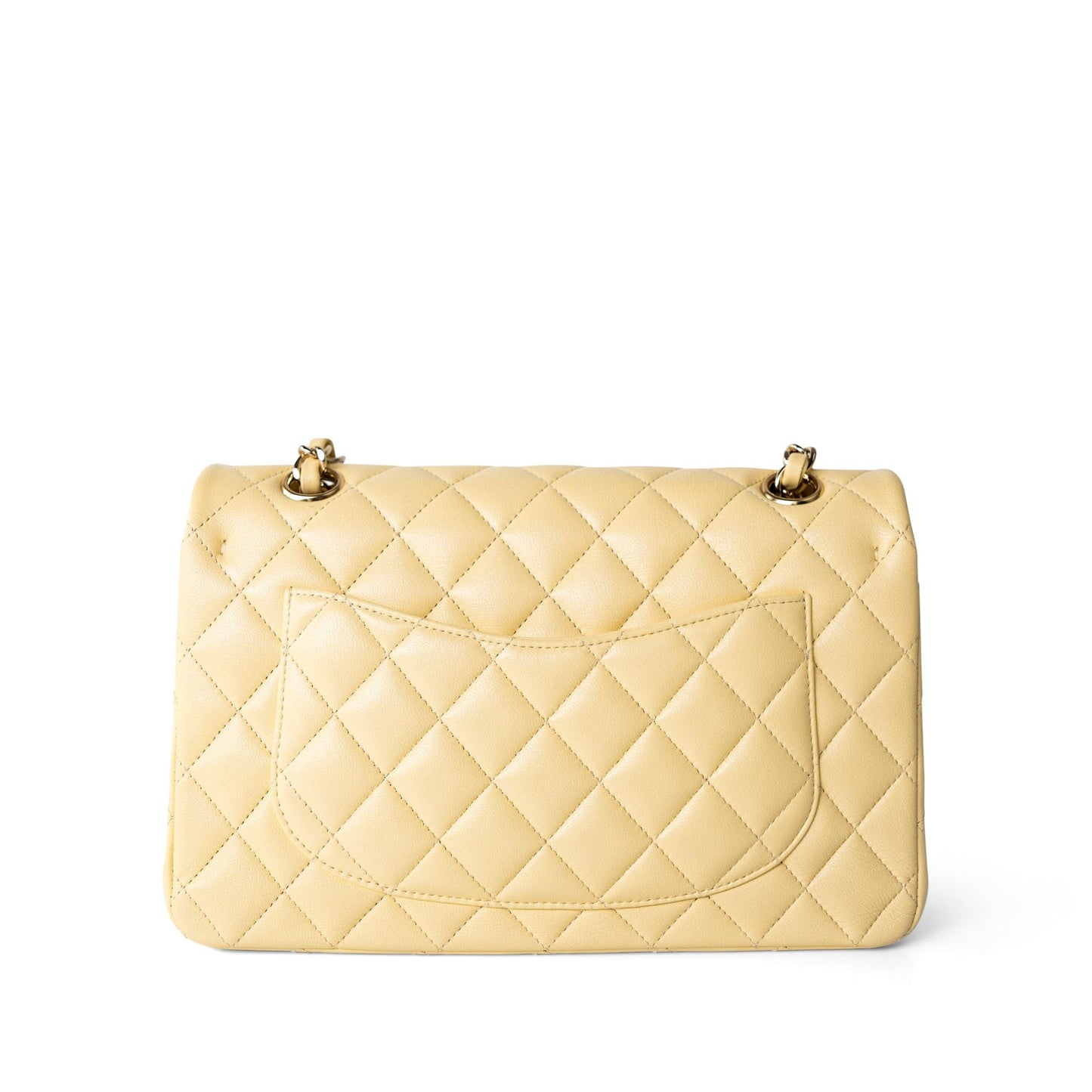 21C Yellow Lambskin Quilted Classic Flap Small Light Gold Hardware