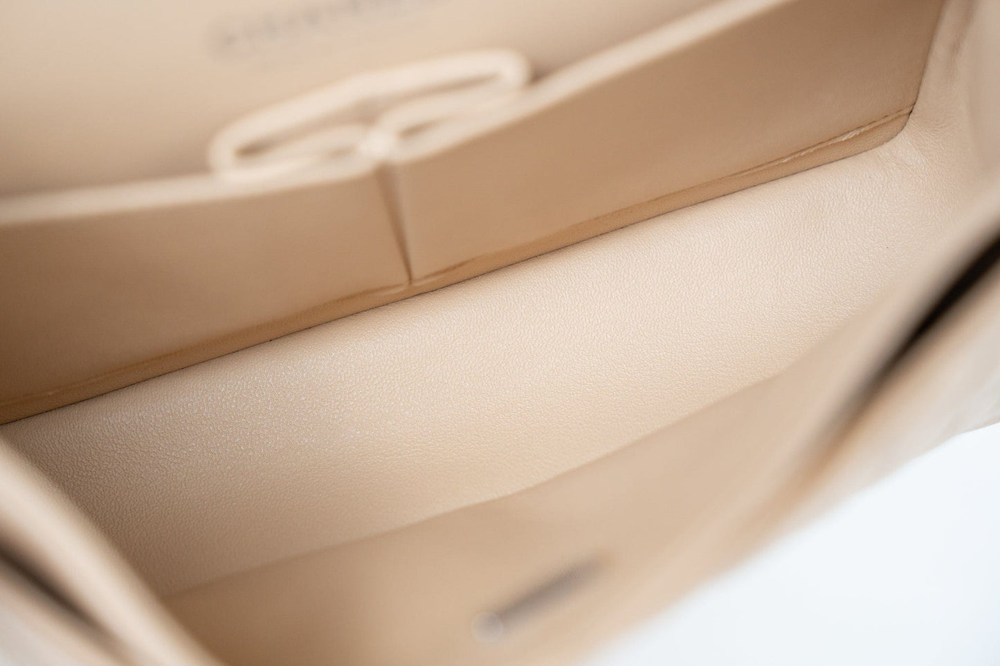 Beige Clair Caviar Quilted Classic Flap Small Silver Hardware