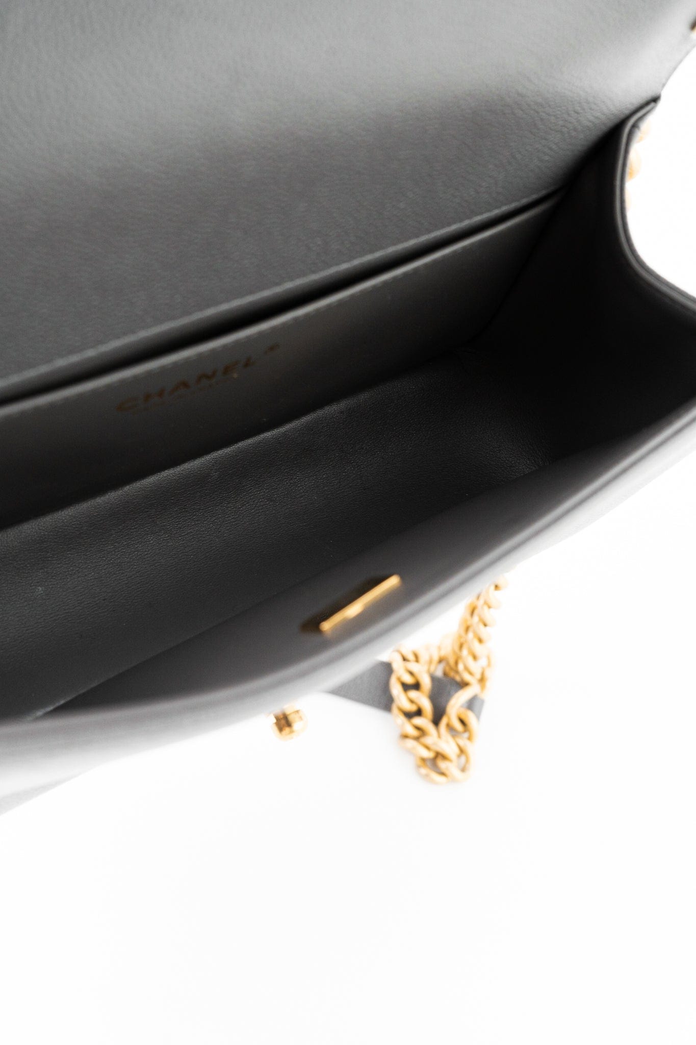 Dark Grey Boy Bag Old Medium Caviar Quilted w/ Aged Gold Hardware