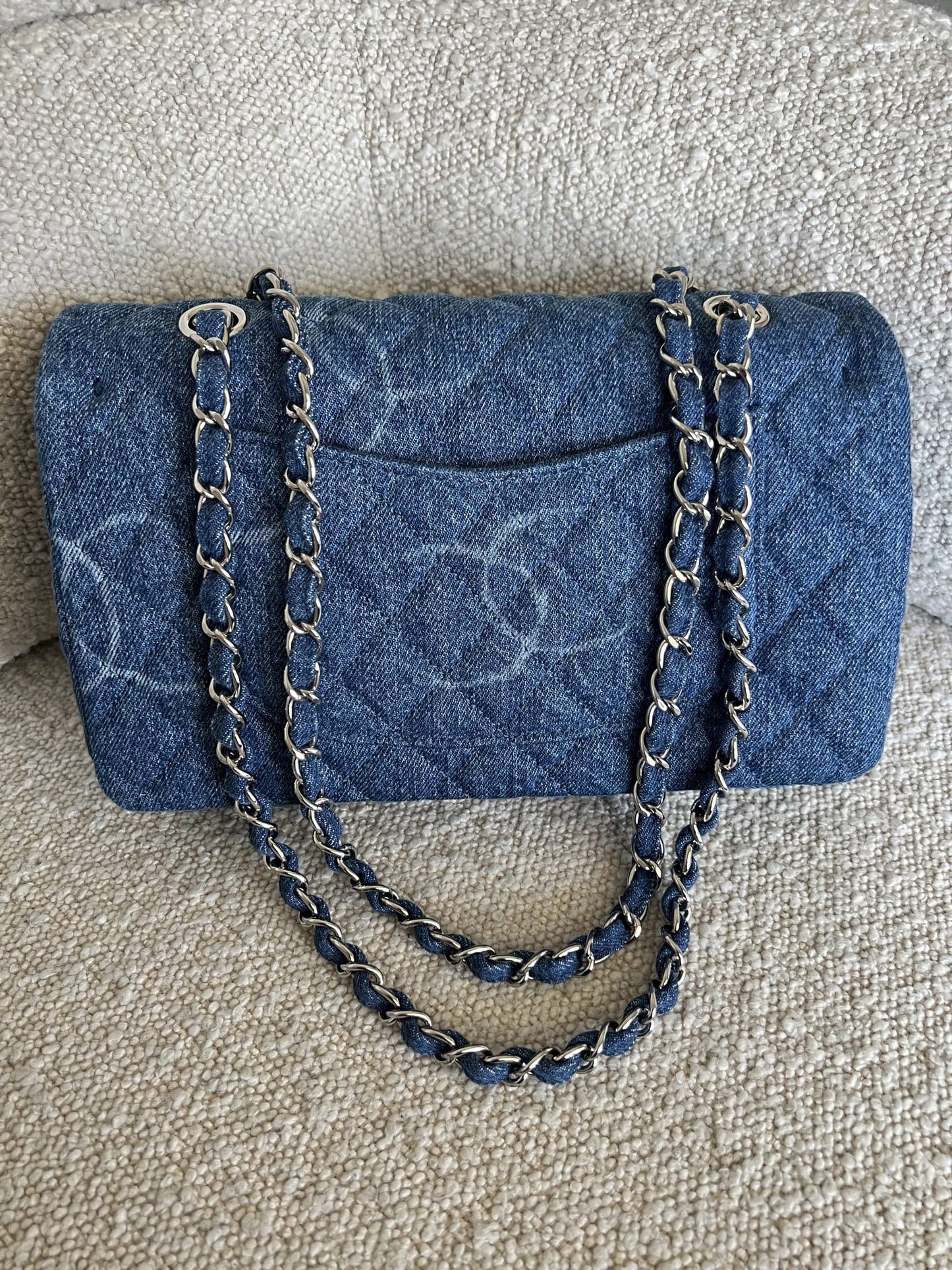 Denim Quilted Single Flap Medium SHW