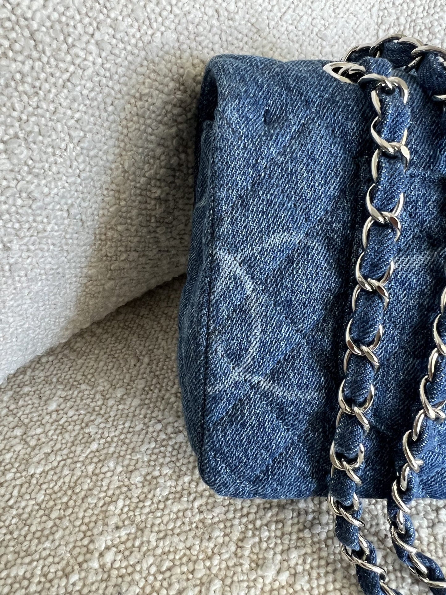 Denim Quilted Single Flap Medium SHW