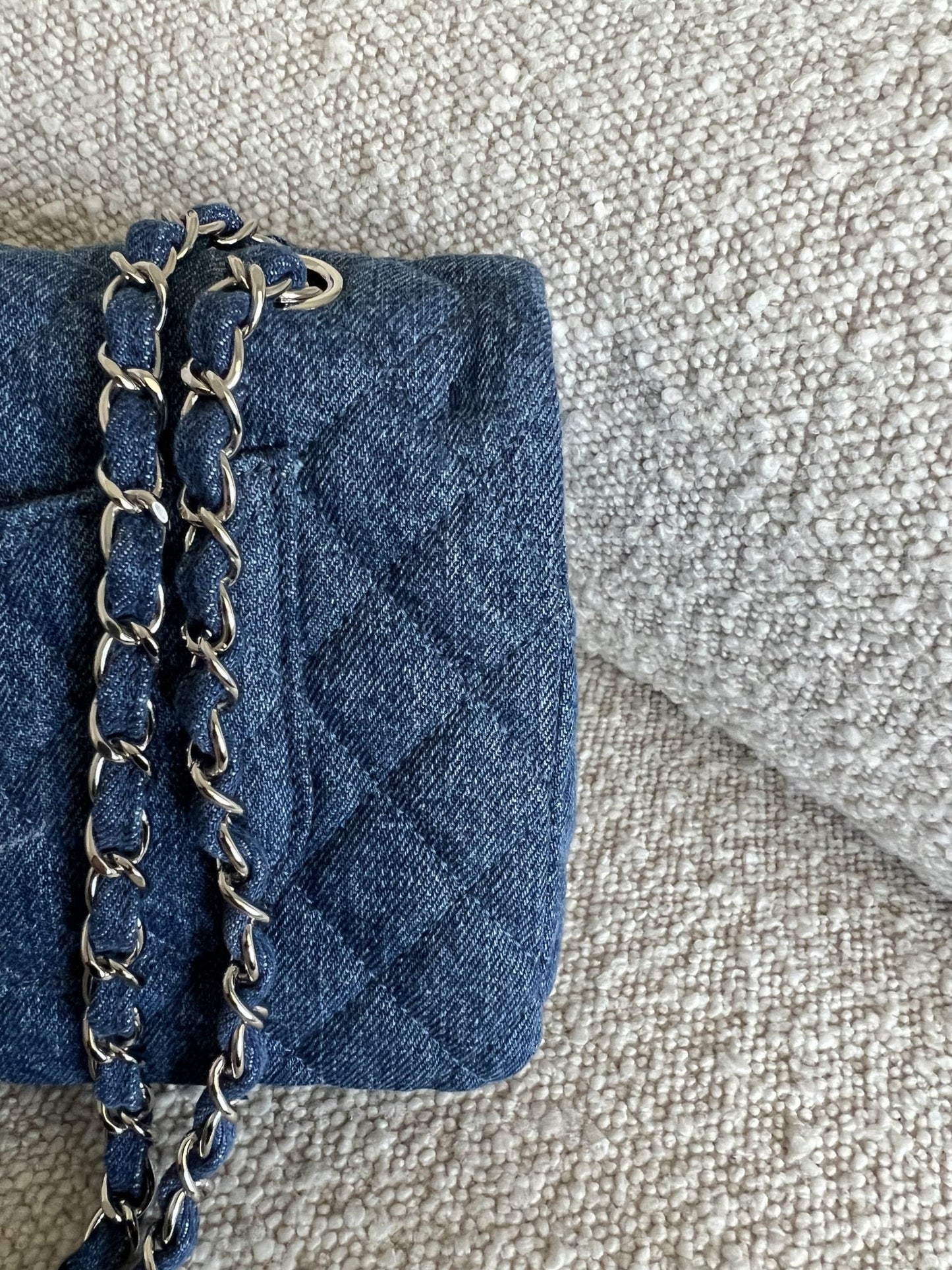 Denim Quilted Single Flap Medium SHW