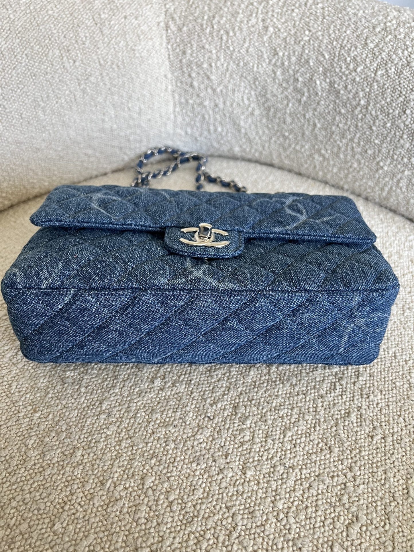 Denim Quilted Single Flap Medium SHW
