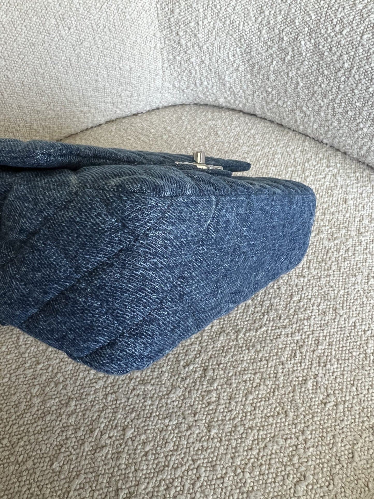 Denim Quilted Single Flap Medium SHW