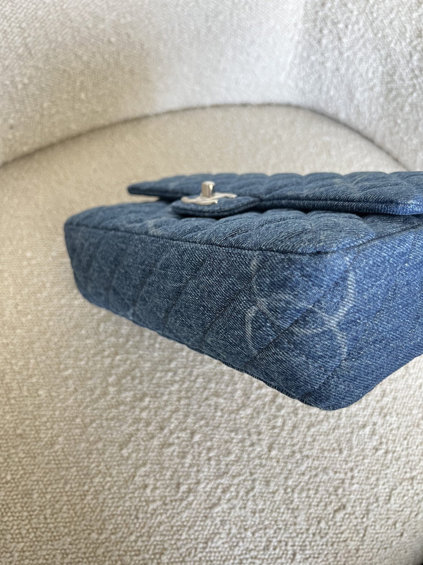 Denim Quilted Single Flap Medium SHW