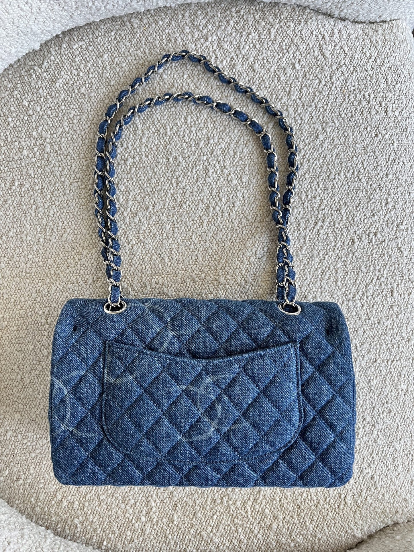 Denim Quilted Single Flap Medium SHW