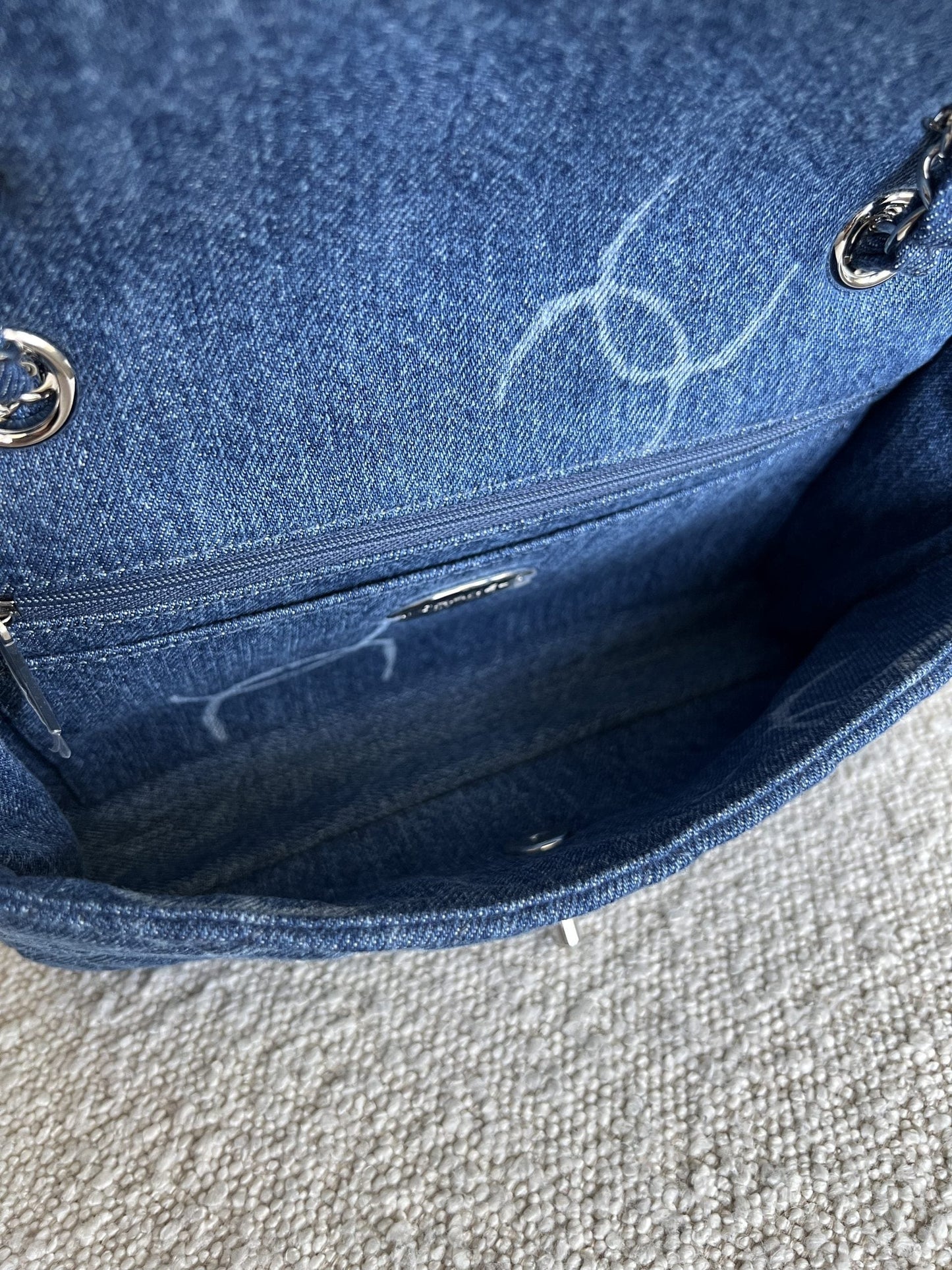 Denim Quilted Single Flap Medium SHW