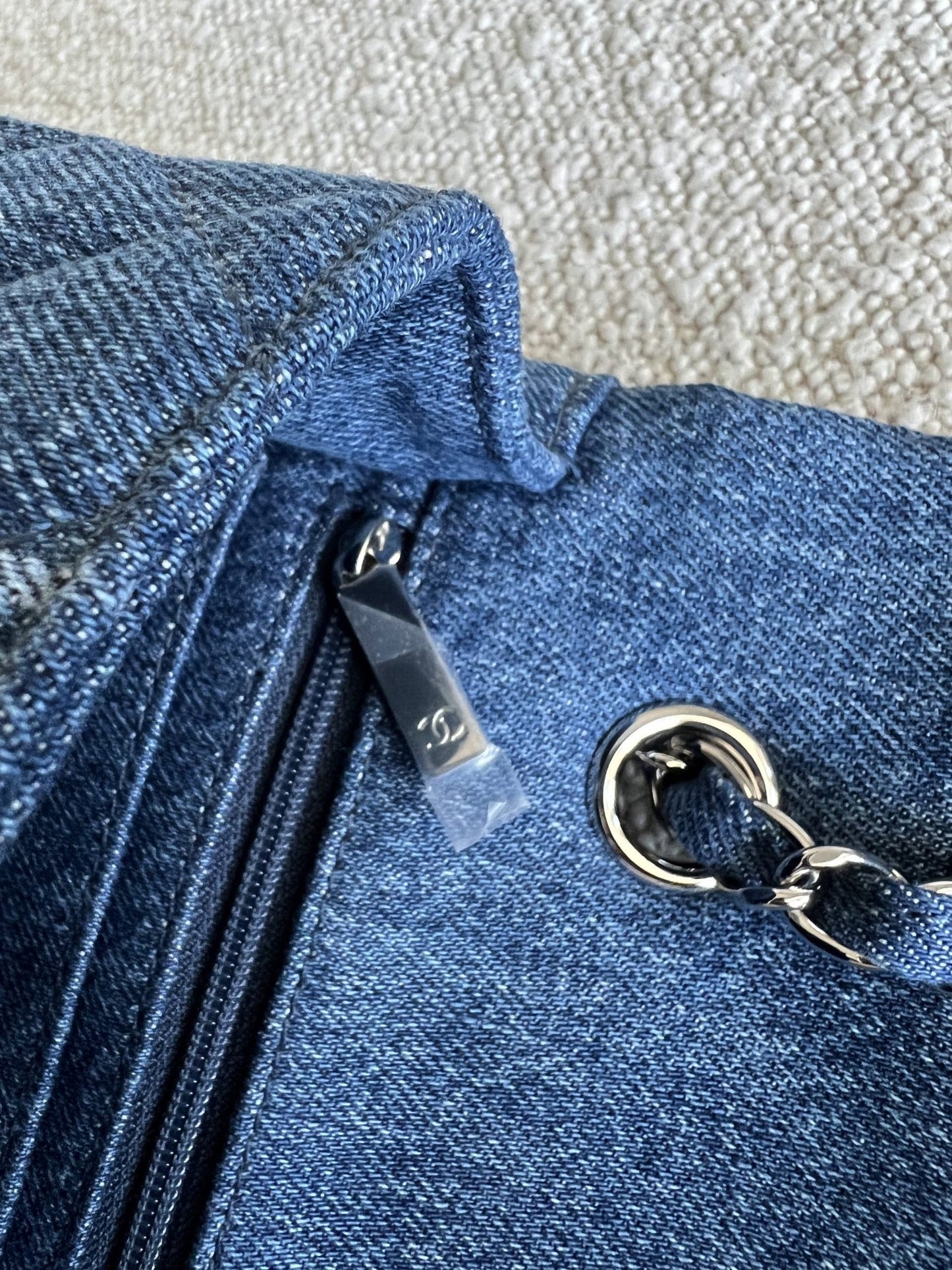 Denim Quilted Single Flap Medium SHW