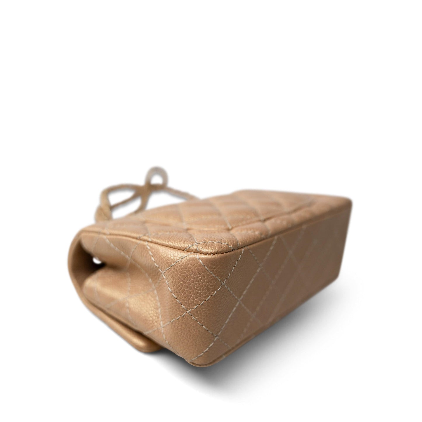 15C Gold Caviar Quilted Mini Rectangular Flap Antique Gold Hardware