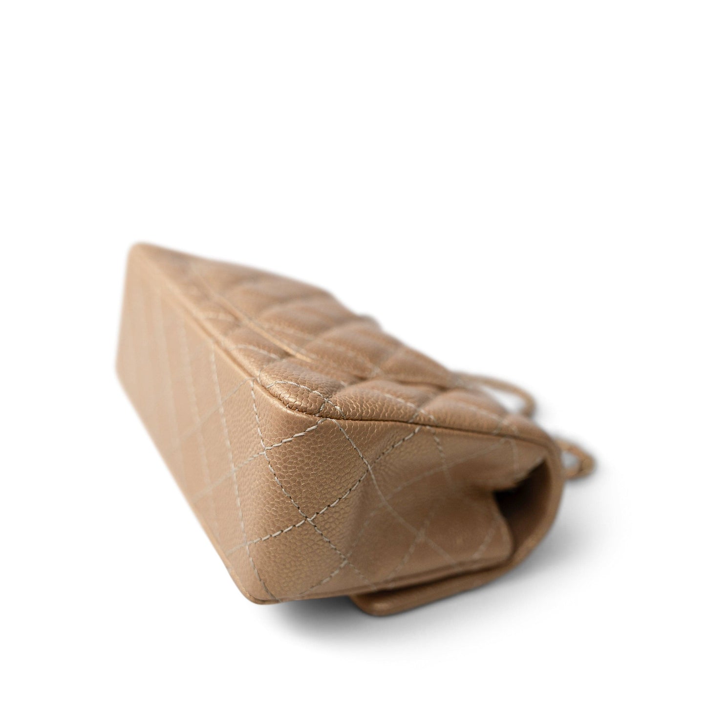 15C Gold Caviar Quilted Mini Rectangular Flap Antique Gold Hardware