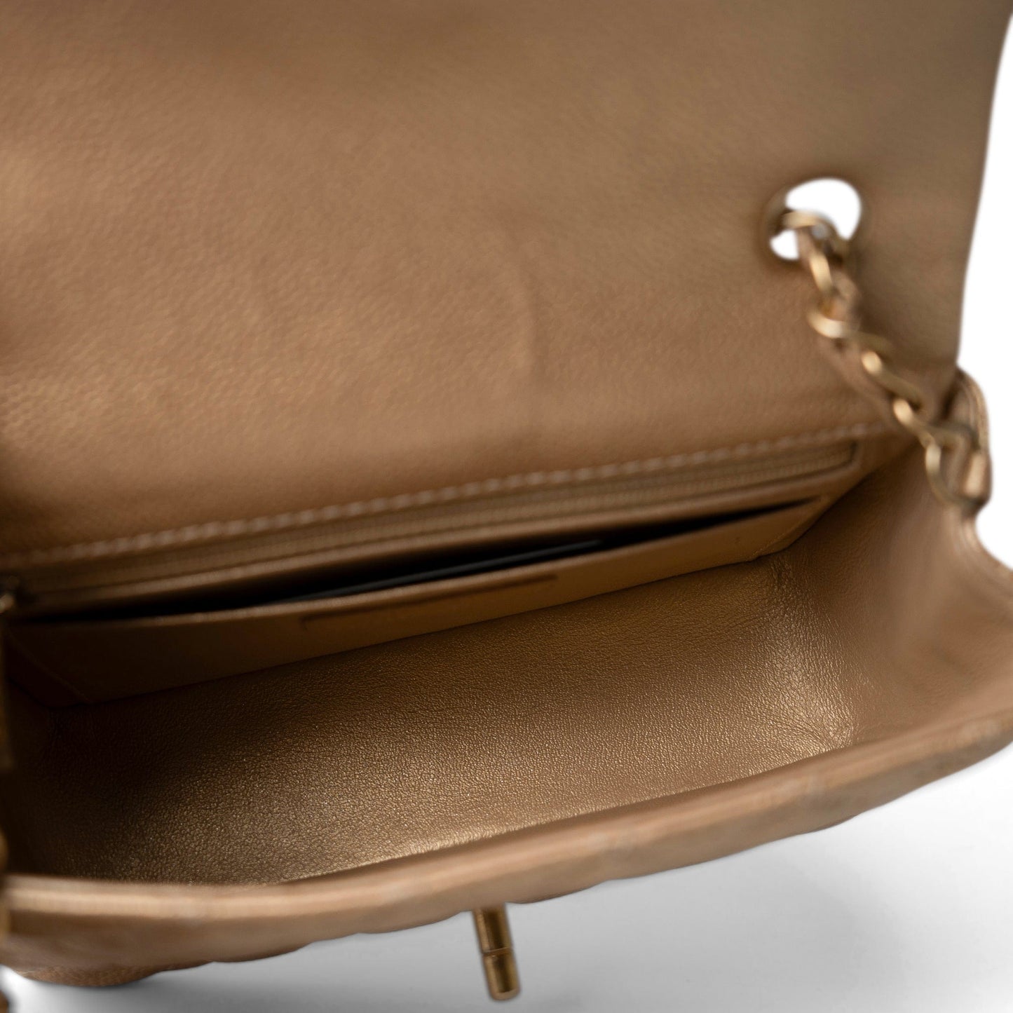 15C Gold Caviar Quilted Mini Rectangular Flap Antique Gold Hardware