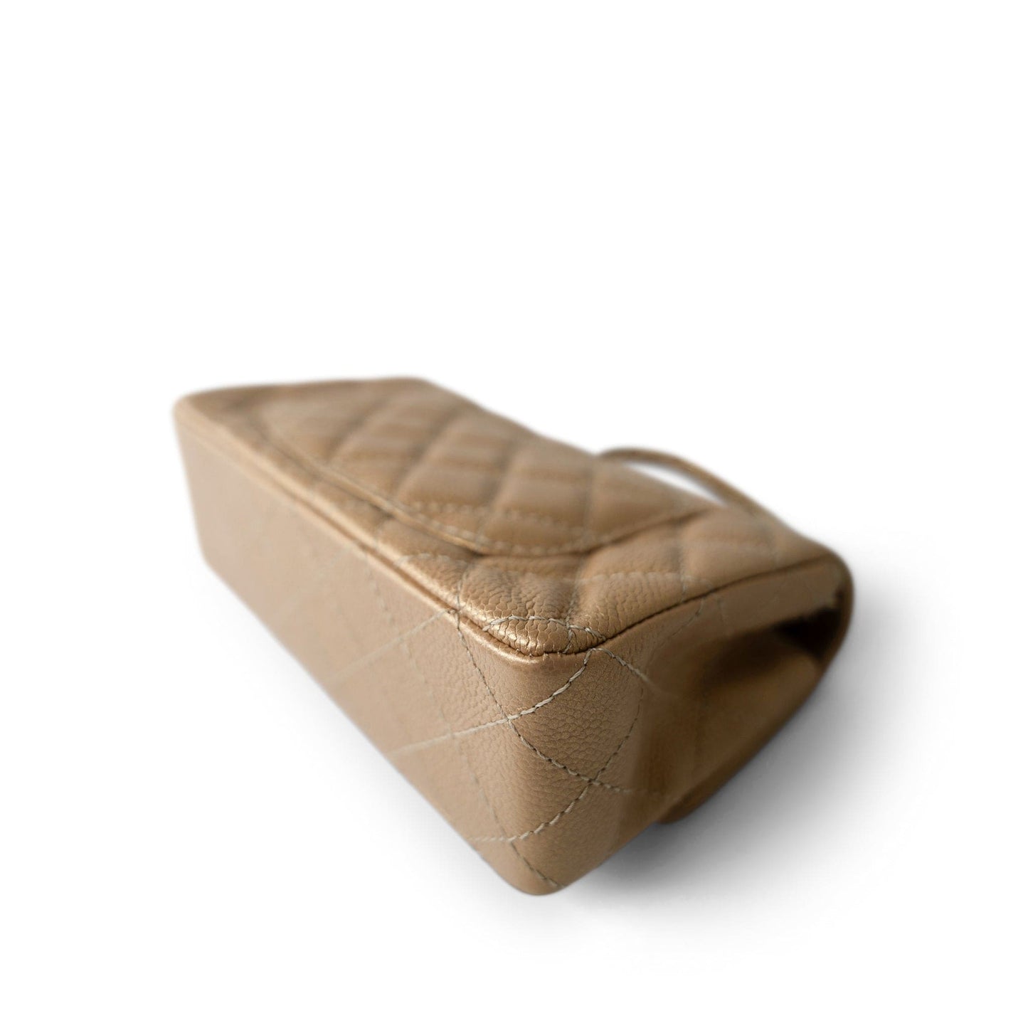 15C Gold Caviar Quilted Mini Rectangular Flap Antique Gold Hardware