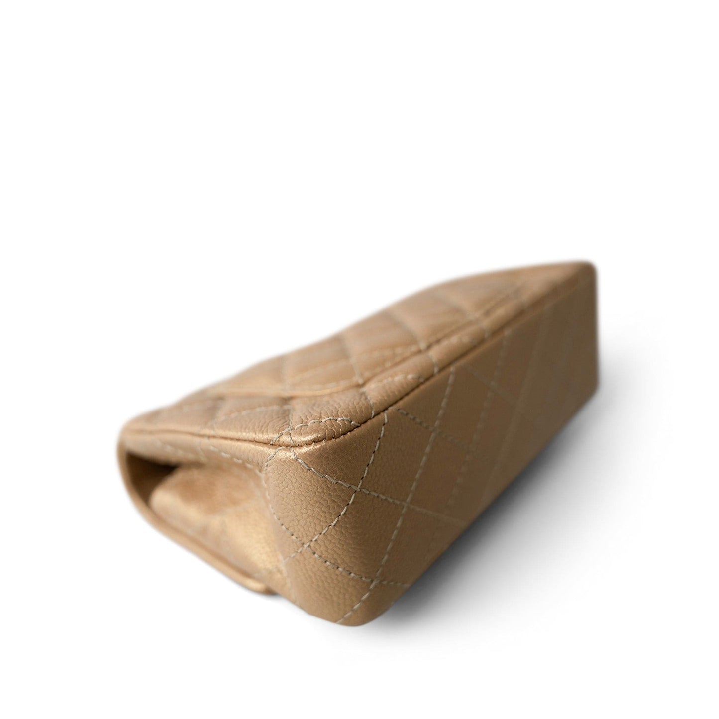 15C Gold Caviar Quilted Mini Rectangular Flap Antique Gold Hardware