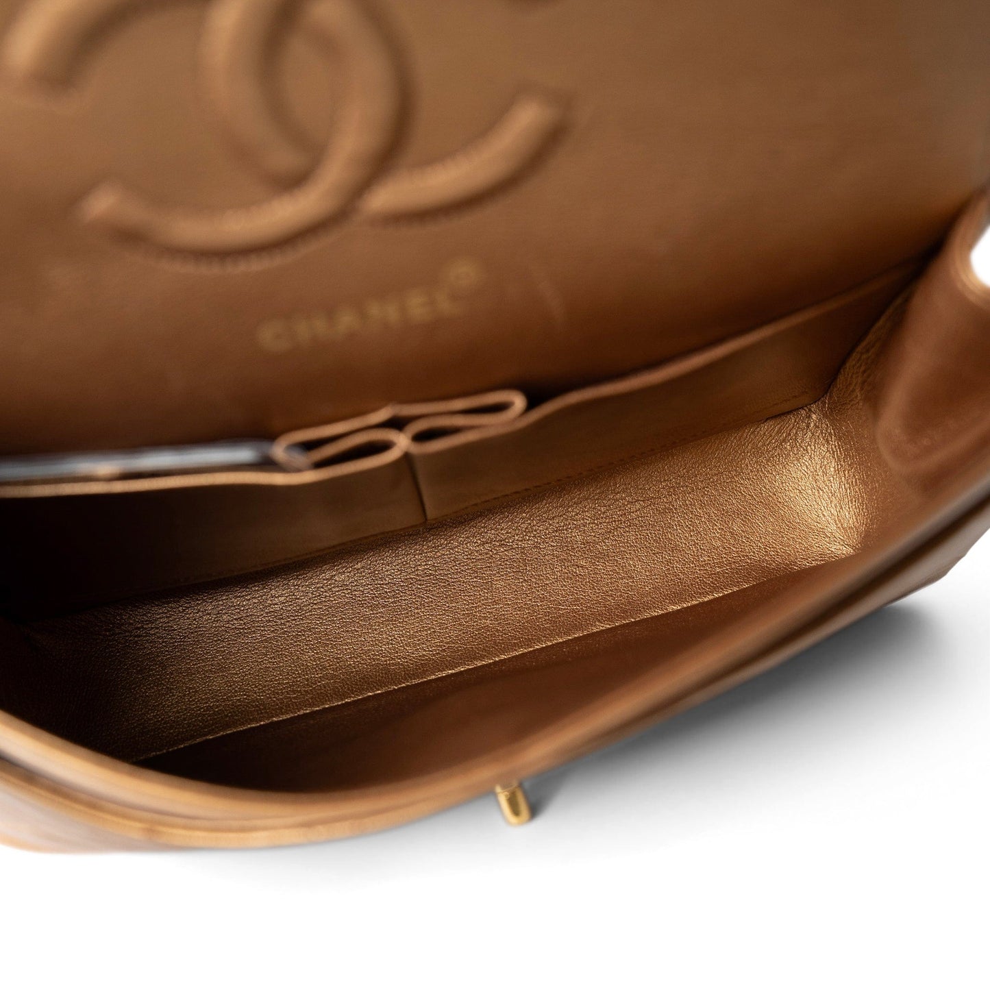 Vintage Gold Lambskin Quilted Classic Flap Medium Gold Hardware