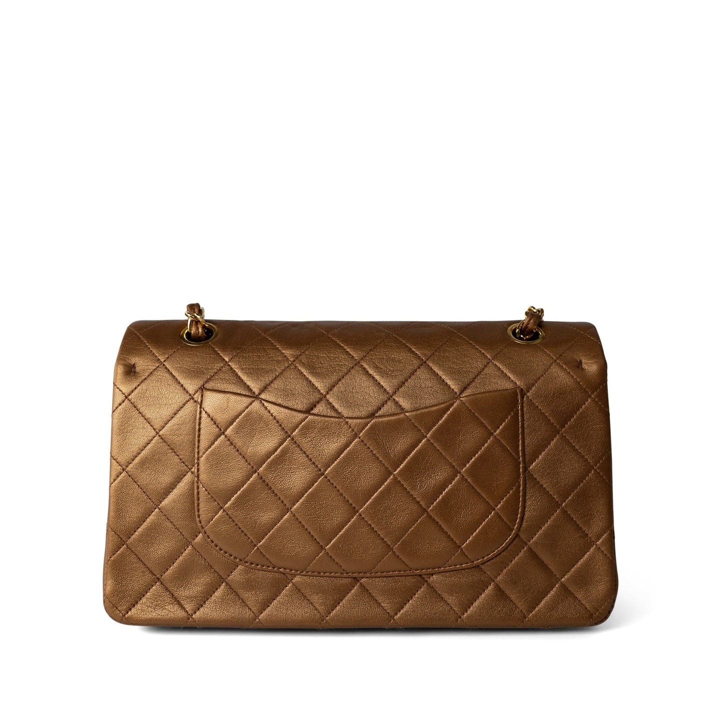Vintage Gold Lambskin Quilted Classic Flap Medium Gold Hardware