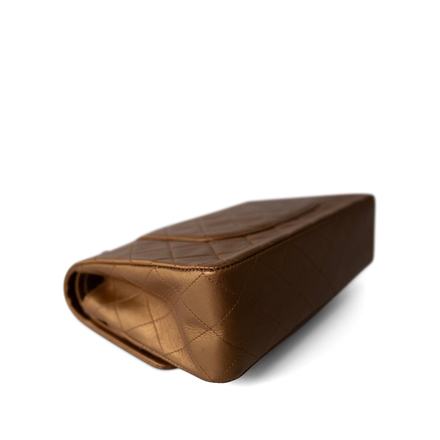 Vintage Gold Lambskin Quilted Classic Flap Medium Gold Hardware