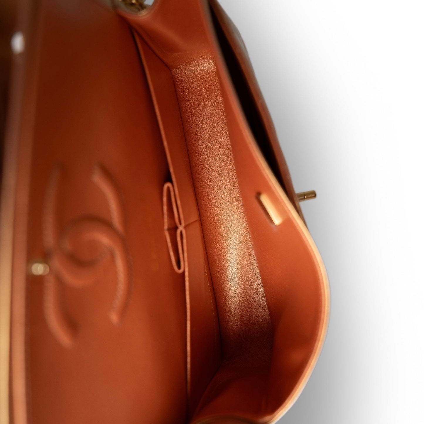 Metallic Gold Iridescent Calfskin Quilted Classic Flap Medium Aged Gold Hardware