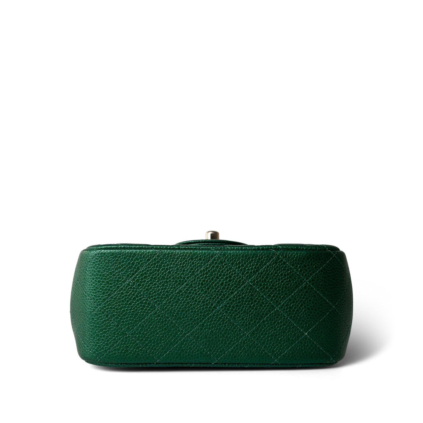 18S Emerald Green Mini Square Single Flap Light Gold Hardware