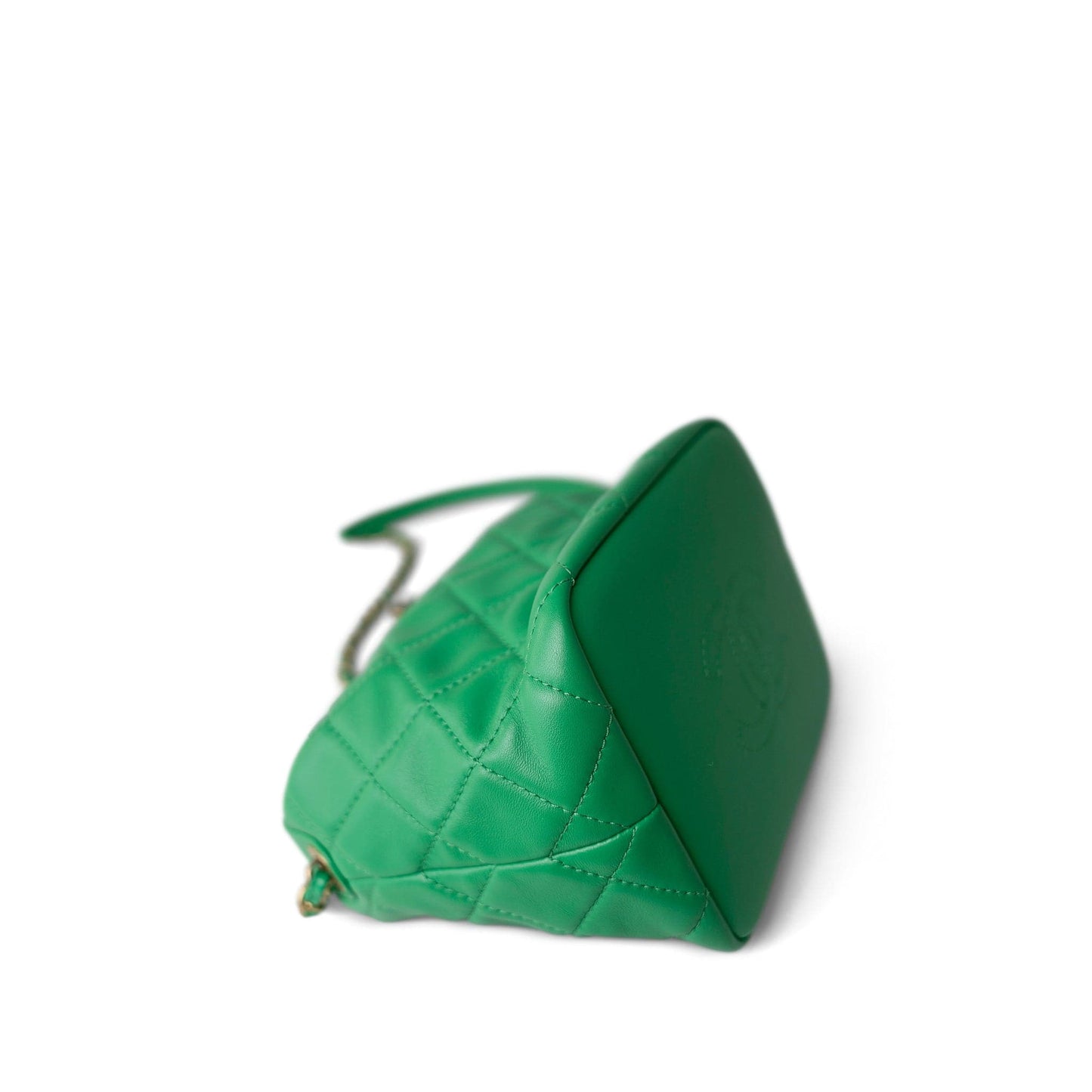 20S Small Perfect Meeting Green Lambskin Quilted Hobo Bag