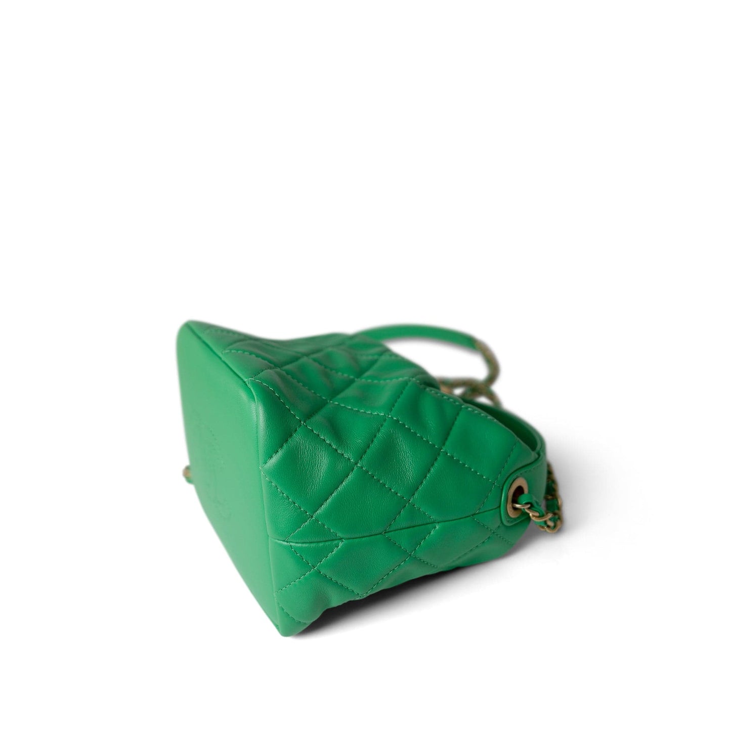20S Small Perfect Meeting Green Lambskin Quilted Hobo Bag