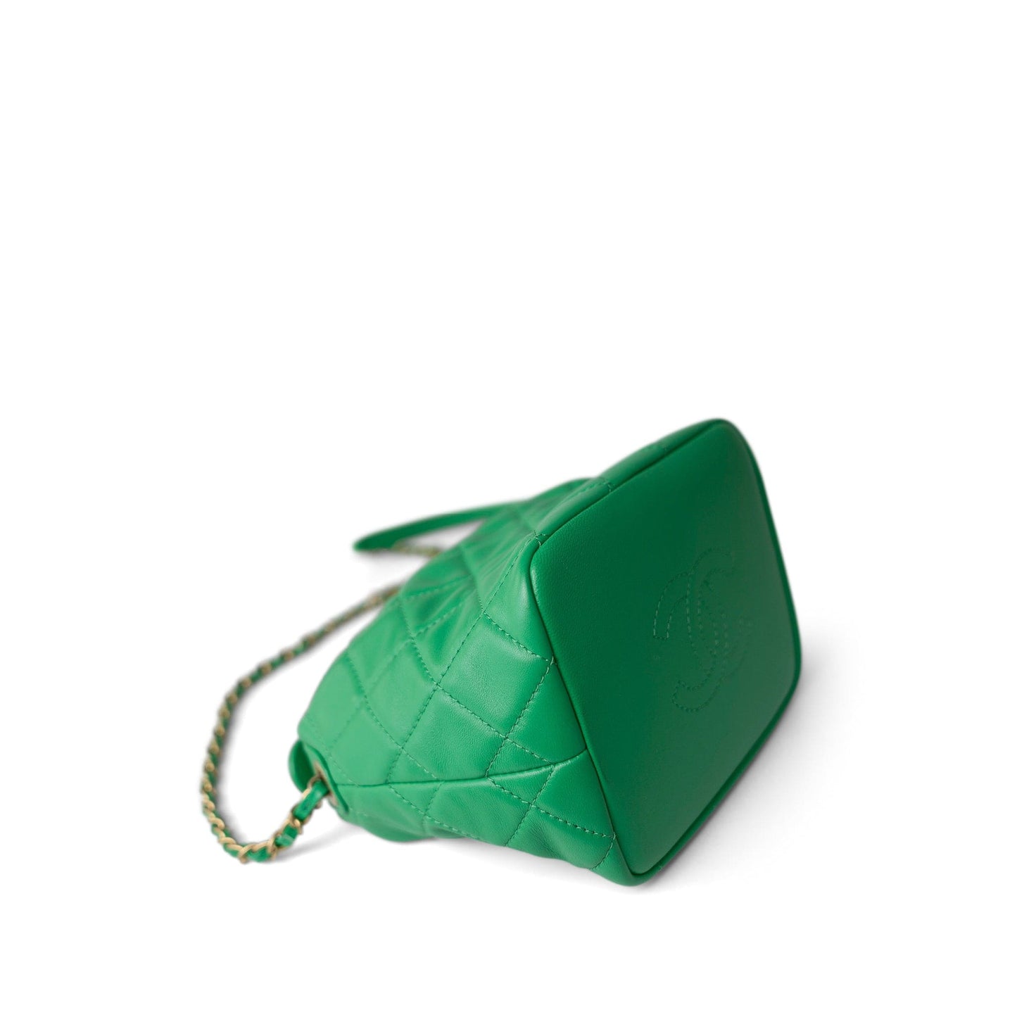 20S Small Perfect Meeting Green Lambskin Quilted Hobo Bag