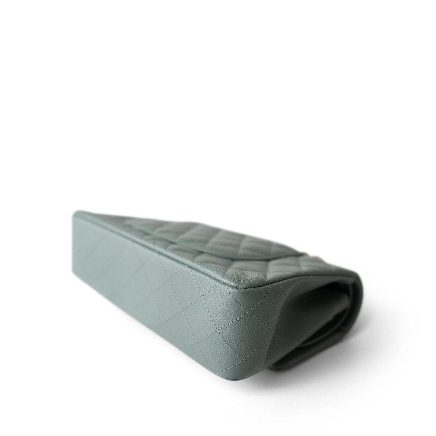 22C Dark Green Caviar Quilted Classic Flap Medium Light Gold Hardware