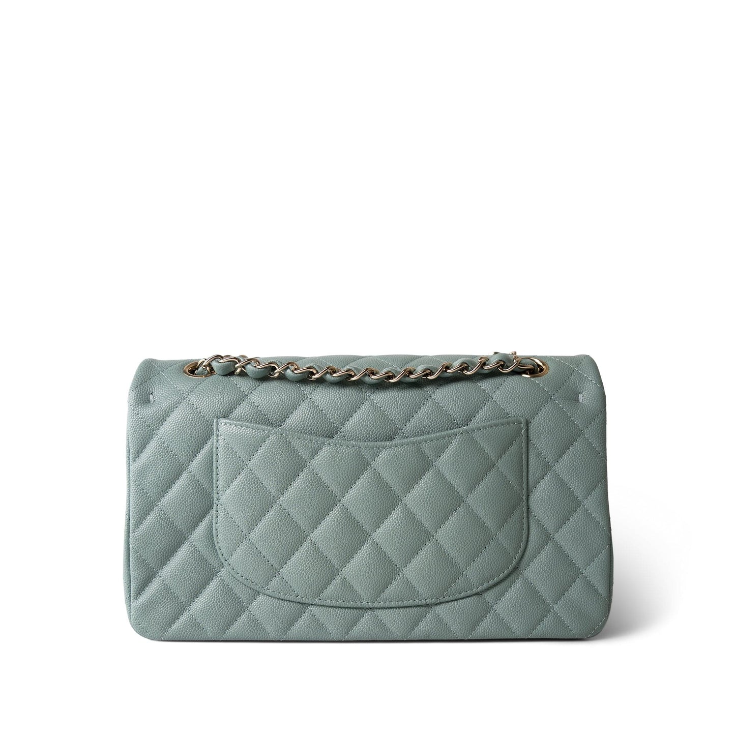 22C Dark Green Caviar Quilted Classic Flap Medium Light Gold Hardware