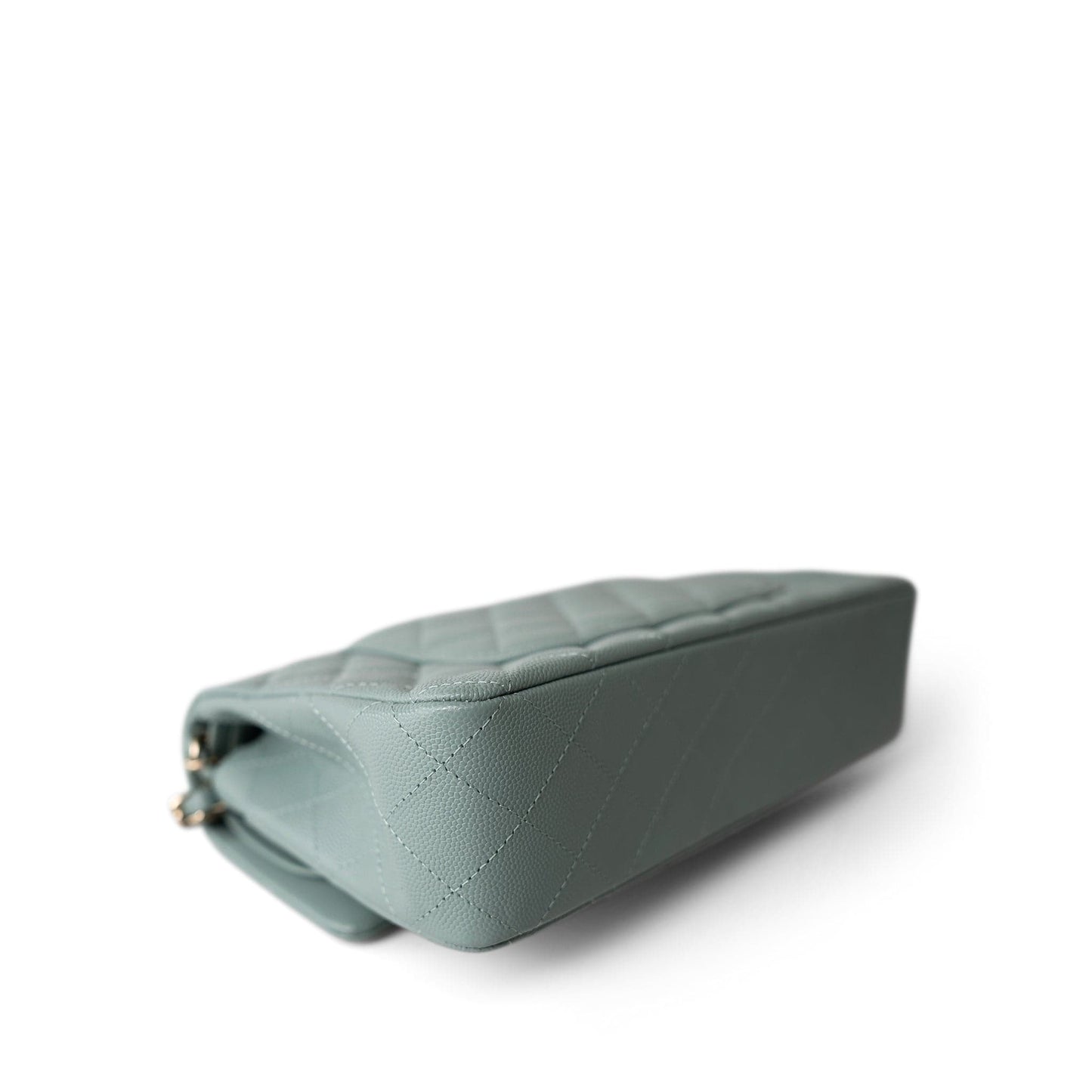 22C Dark Green Caviar Quilted Classic Flap Medium Light Gold Hardware