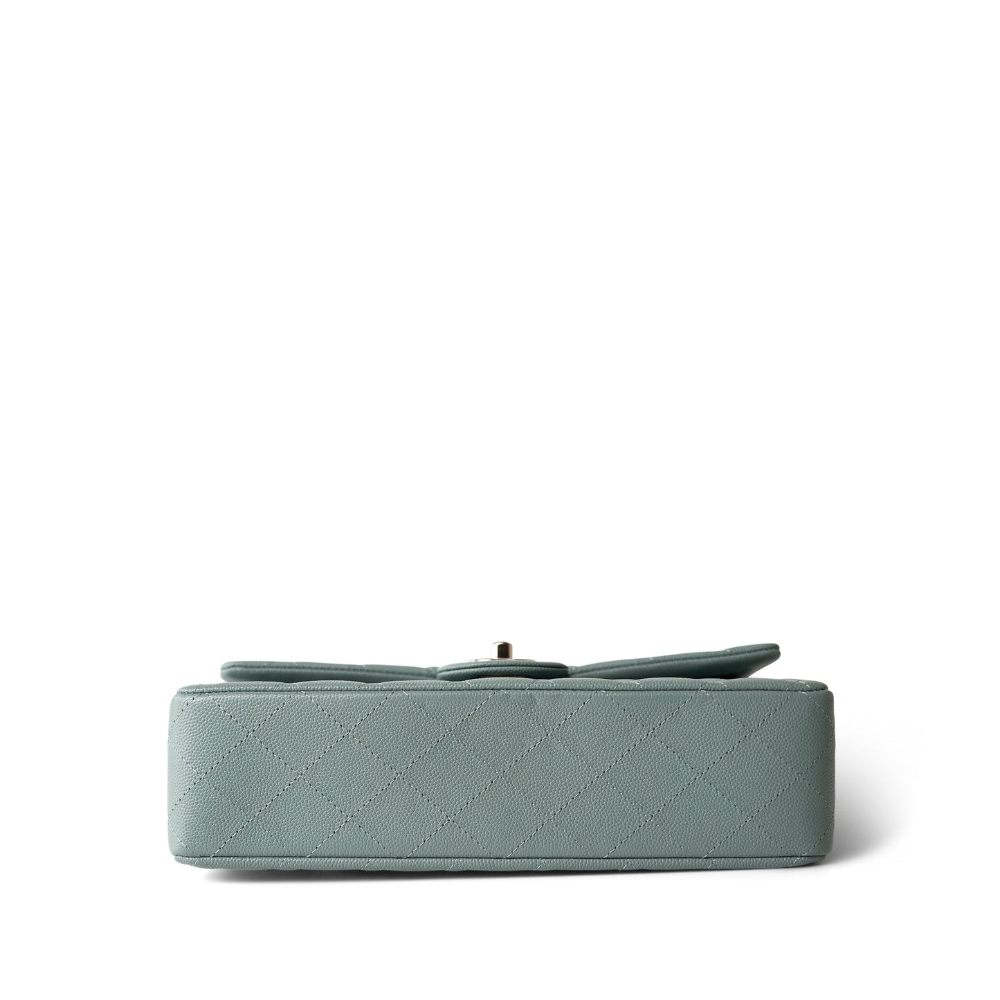 22C Dark Green Caviar Quilted Classic Flap Medium Light Gold Hardware