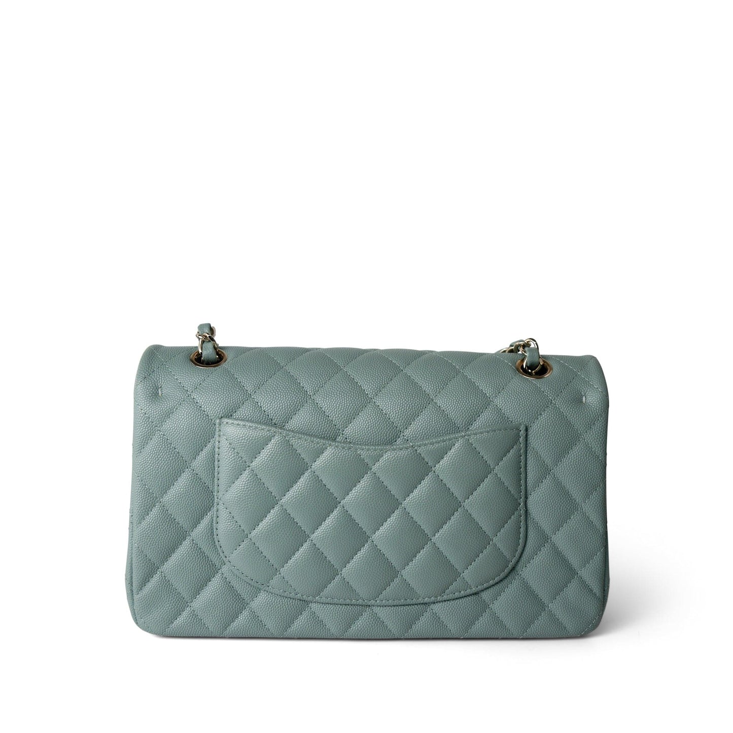 22C Dark Green Caviar Quilted Classic Flap Light Gold Hardware