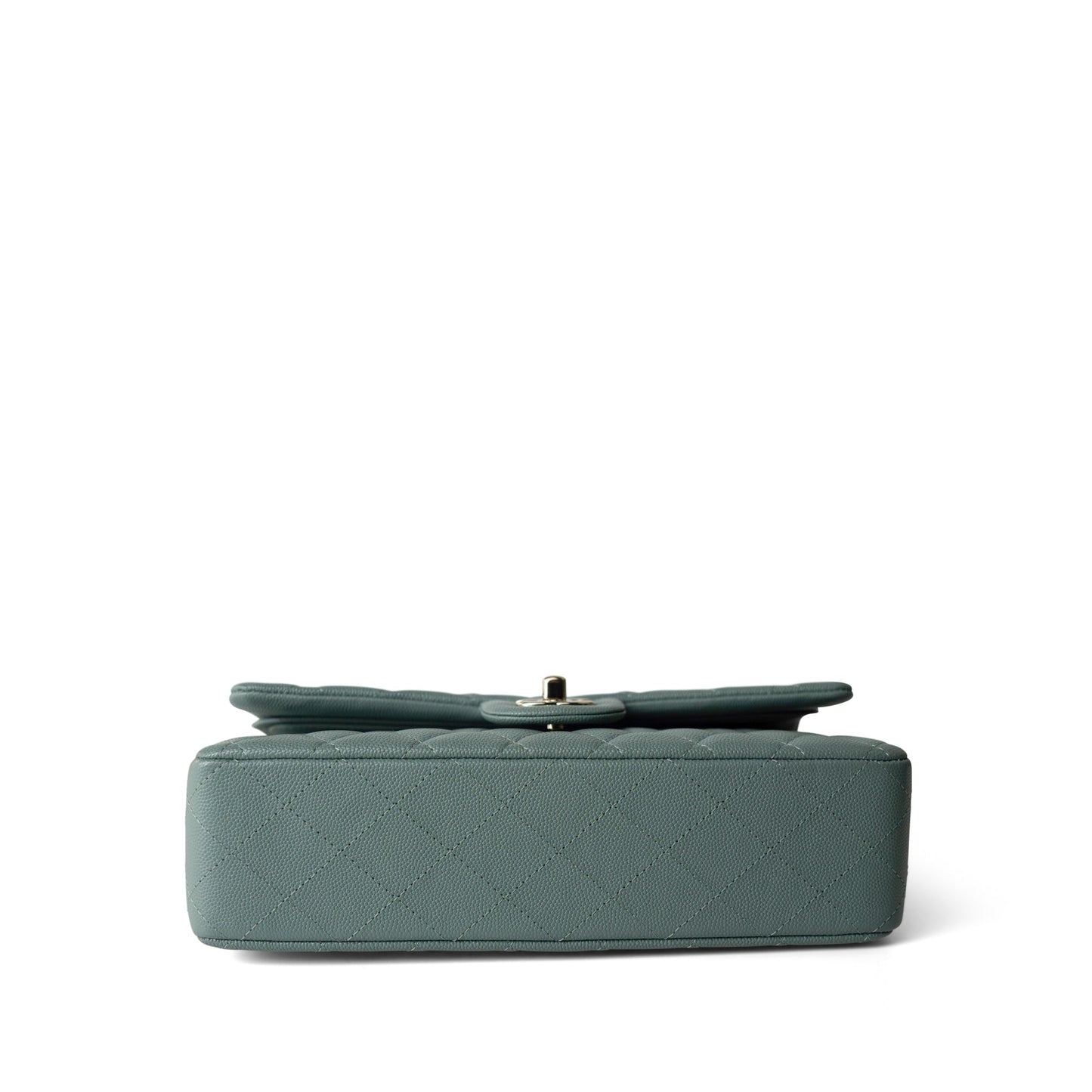 22C Dark Green Caviar Quilted Classic Flap Light Gold Hardware