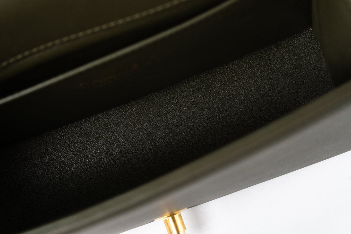 Khaki Green Lambskin Quilted Medium Boy Bag Aged Gold Hardware