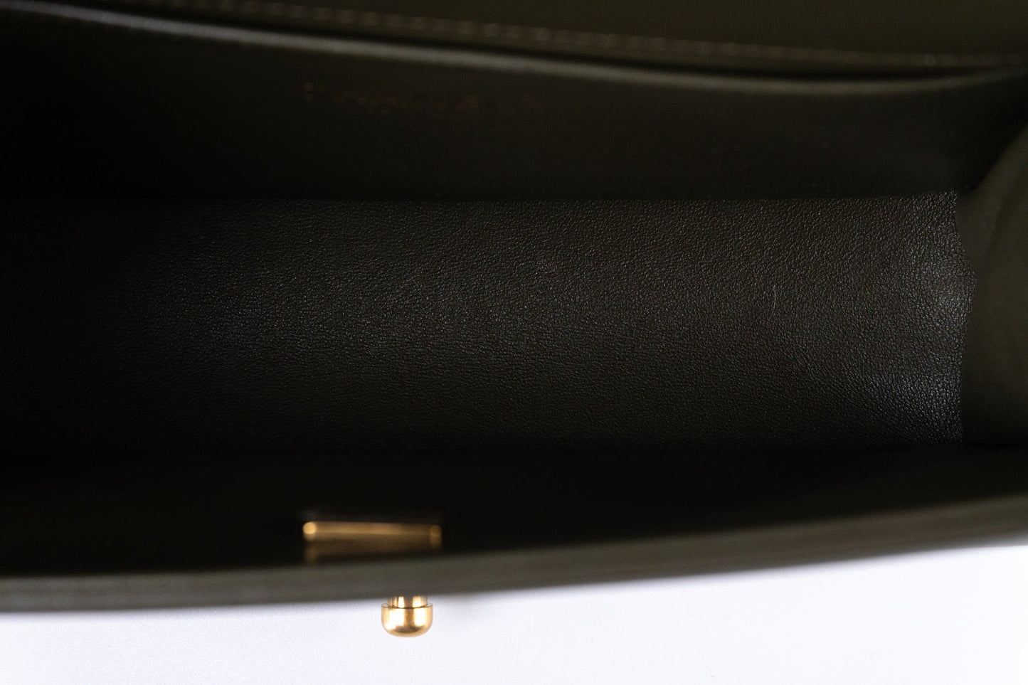 Khaki Green Lambskin Quilted Medium Boy Bag Aged Gold Hardware