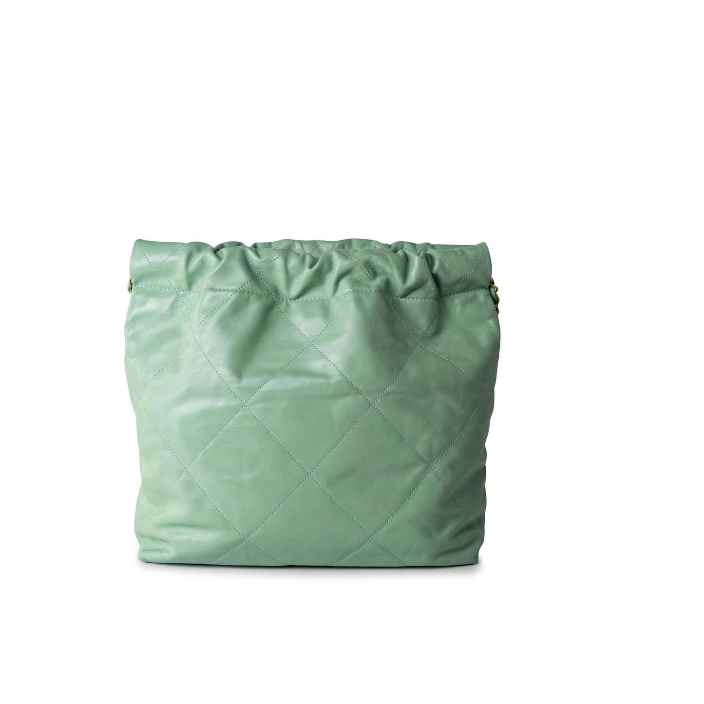 Light Green Small Calfskin Quilted 22 Hobo Bag w/ Antique Gold Hardware