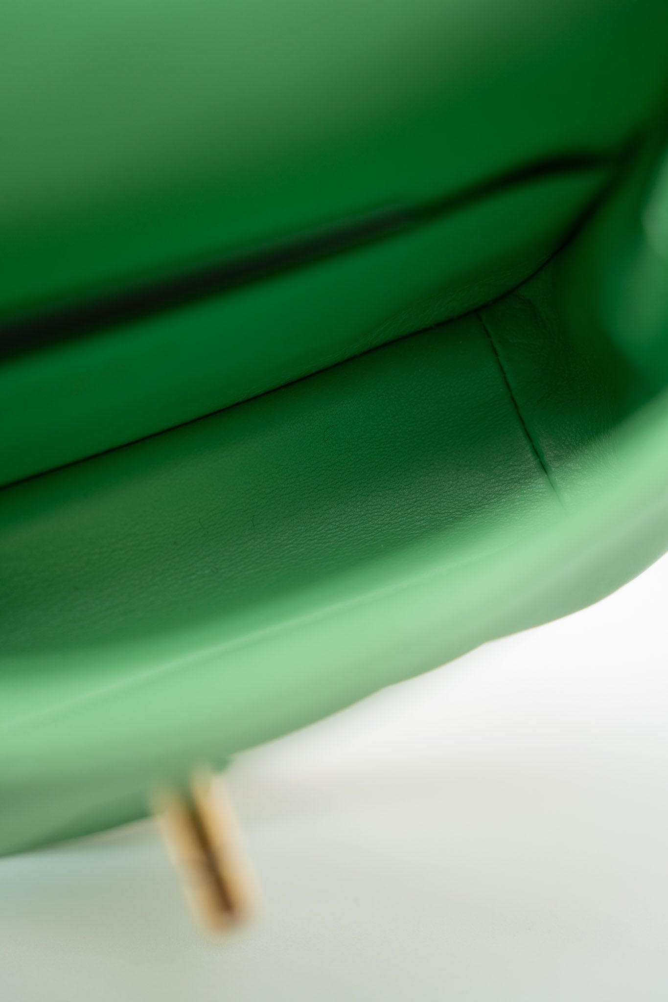 Mini Green Lambskin Quilted Entwined Single Flap Antique Gold Hardware