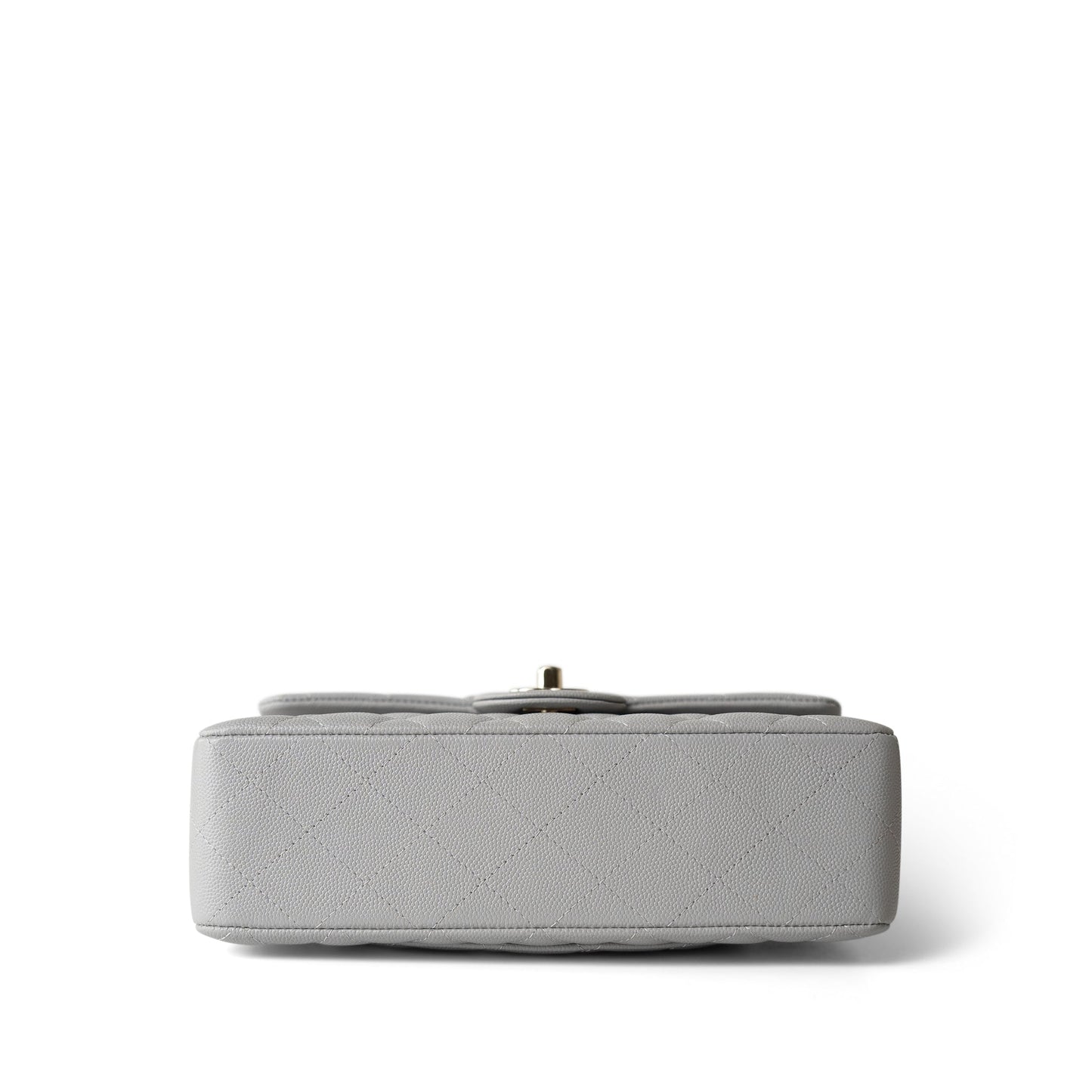 21A Grey Caviar Quilted Classic Flap Small Light Gold Hardware