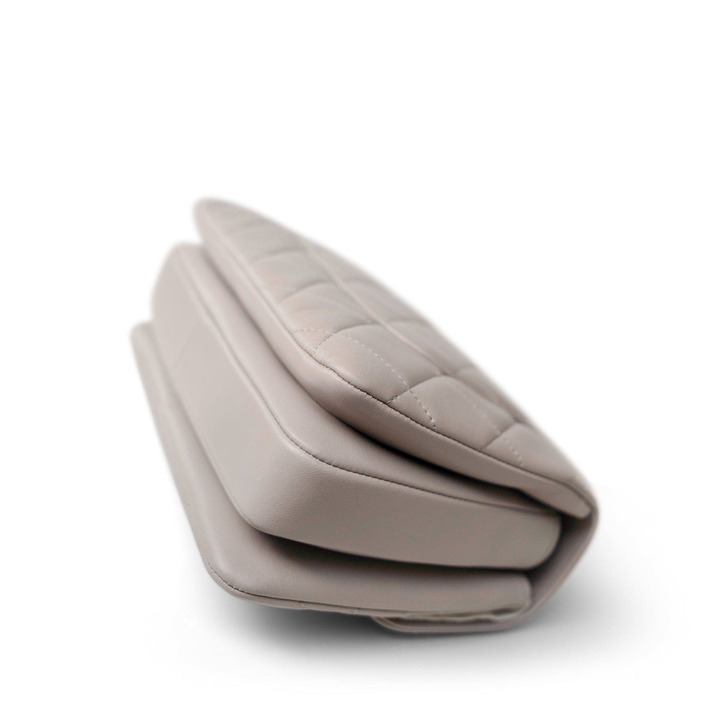 22B Grey Lambskin Quilted Trendy CC Small Light Gold Hardware